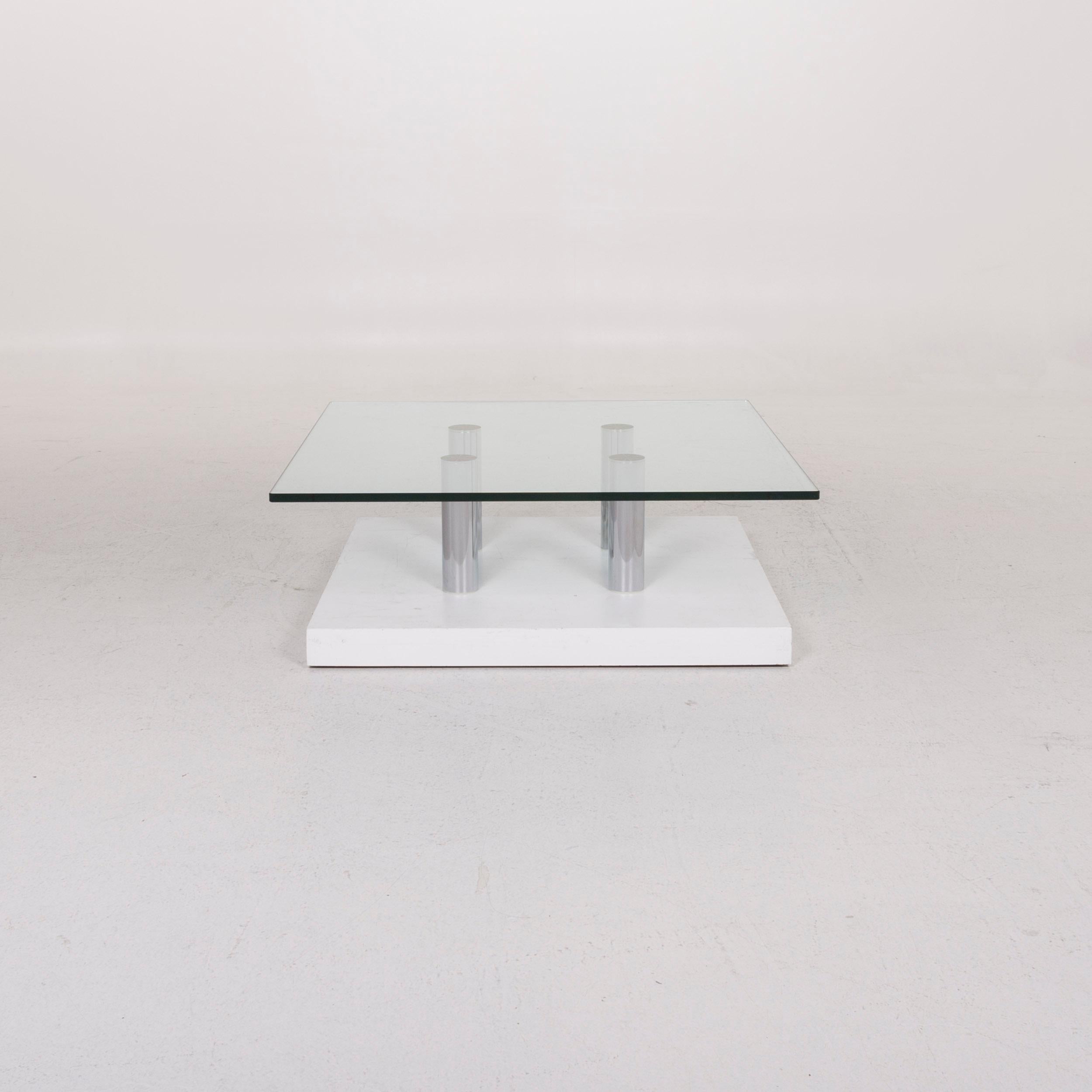Draenert Glass Coffee Table Silver Table For Sale 2