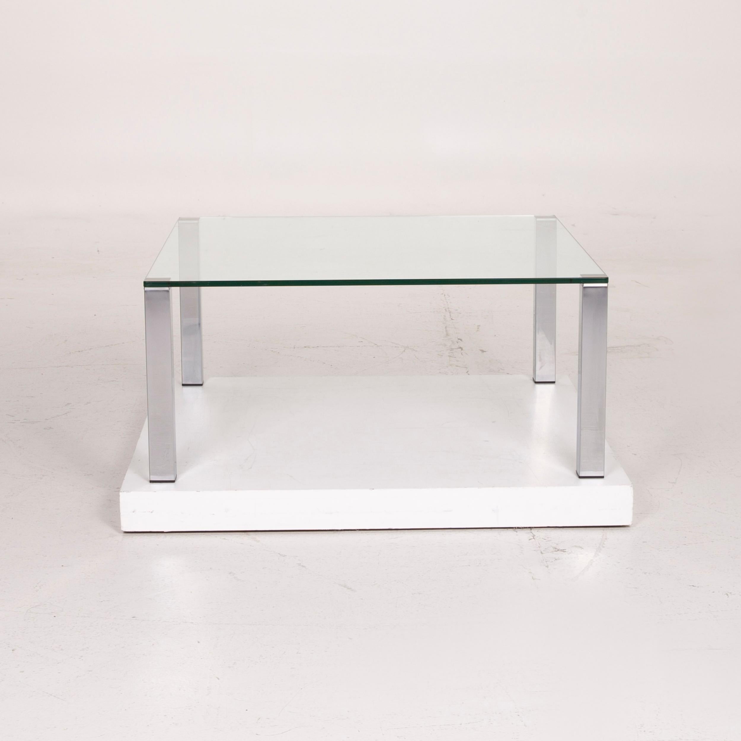 German Draenert Glass Table Silver Coffee Table