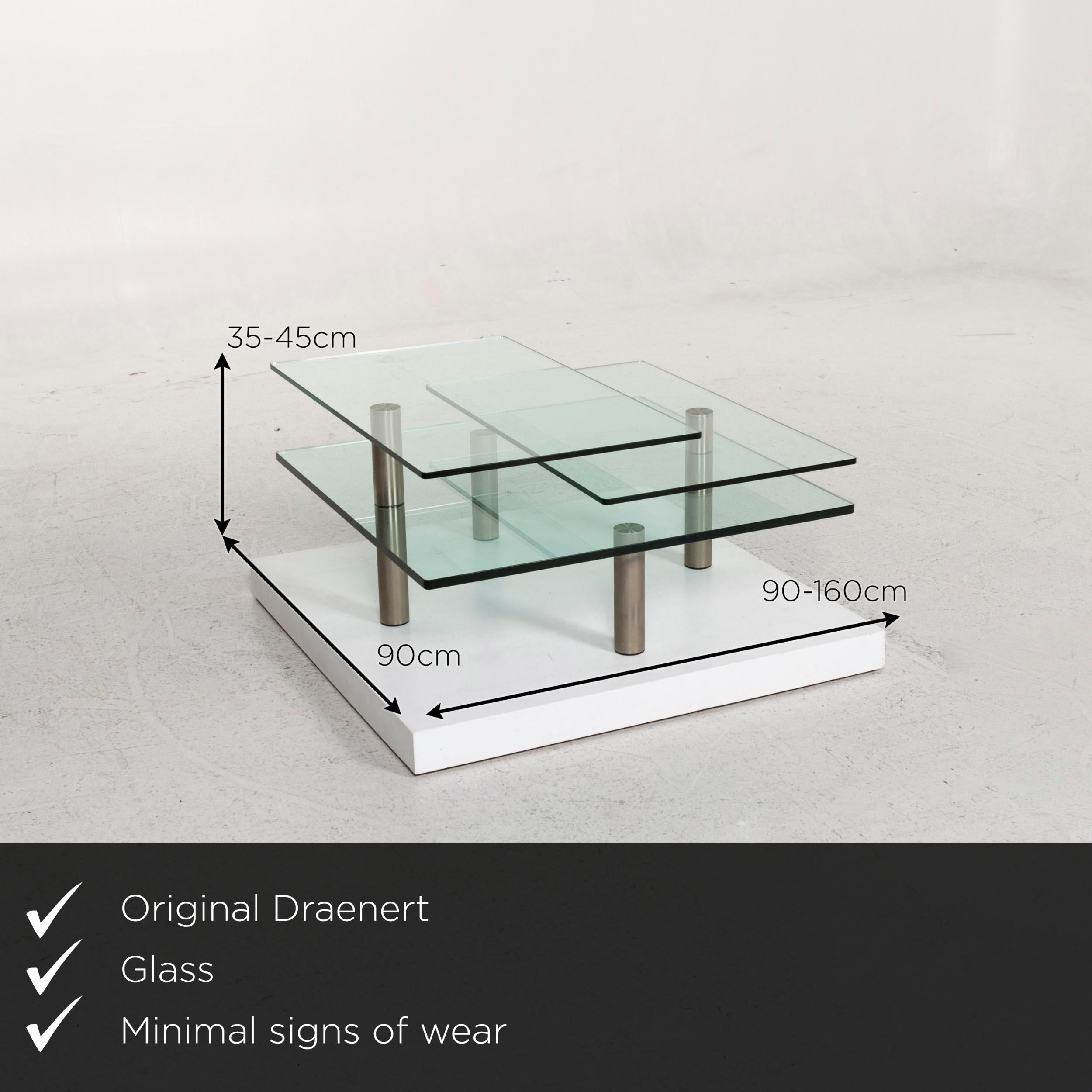 We present to you a Draenert imperial glass coffee table function table.

Product measurements in centimeters:

Depth 90
Width 90
Height 45.








    