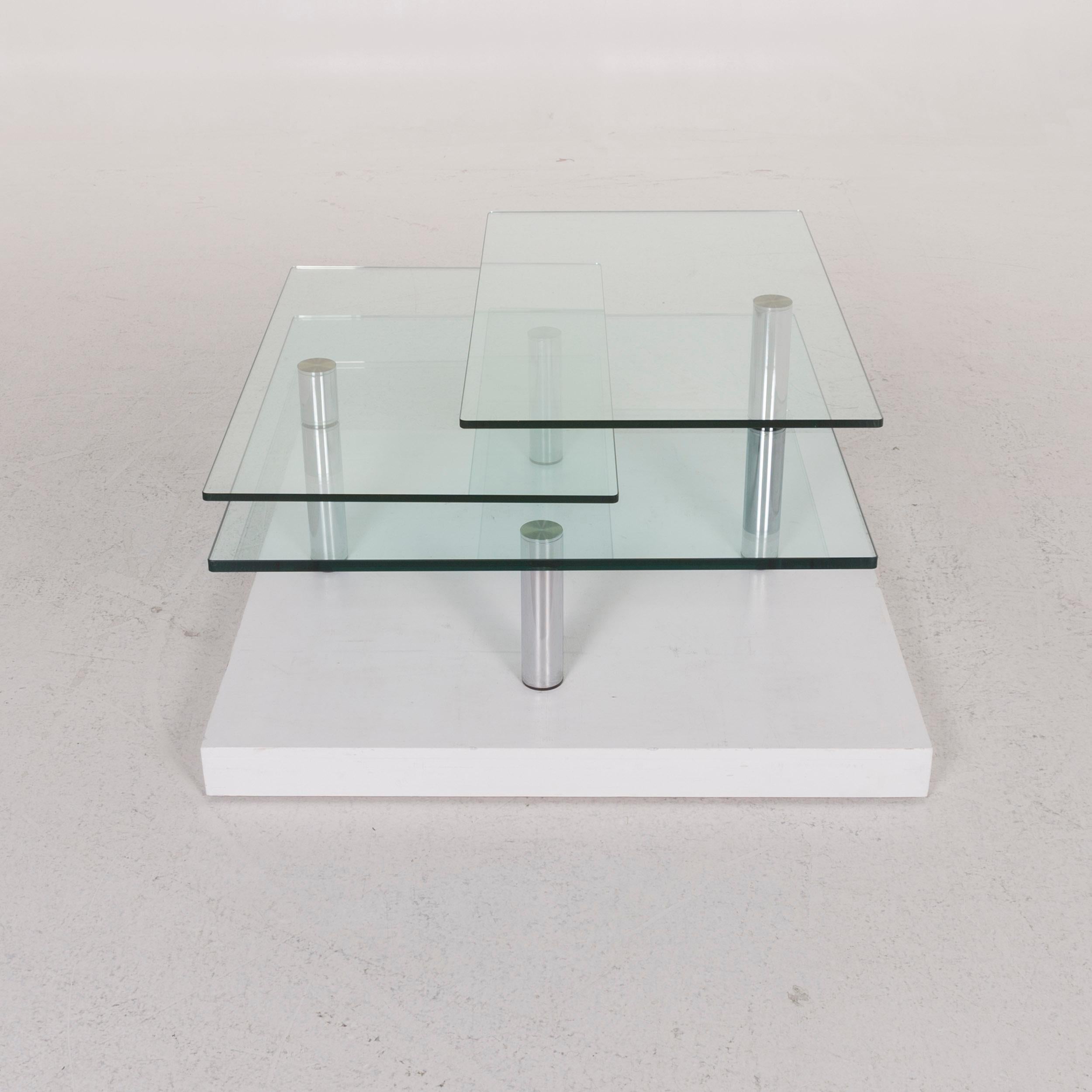 Draenert Imperial Glass Coffee Table Silver Table For Sale 3