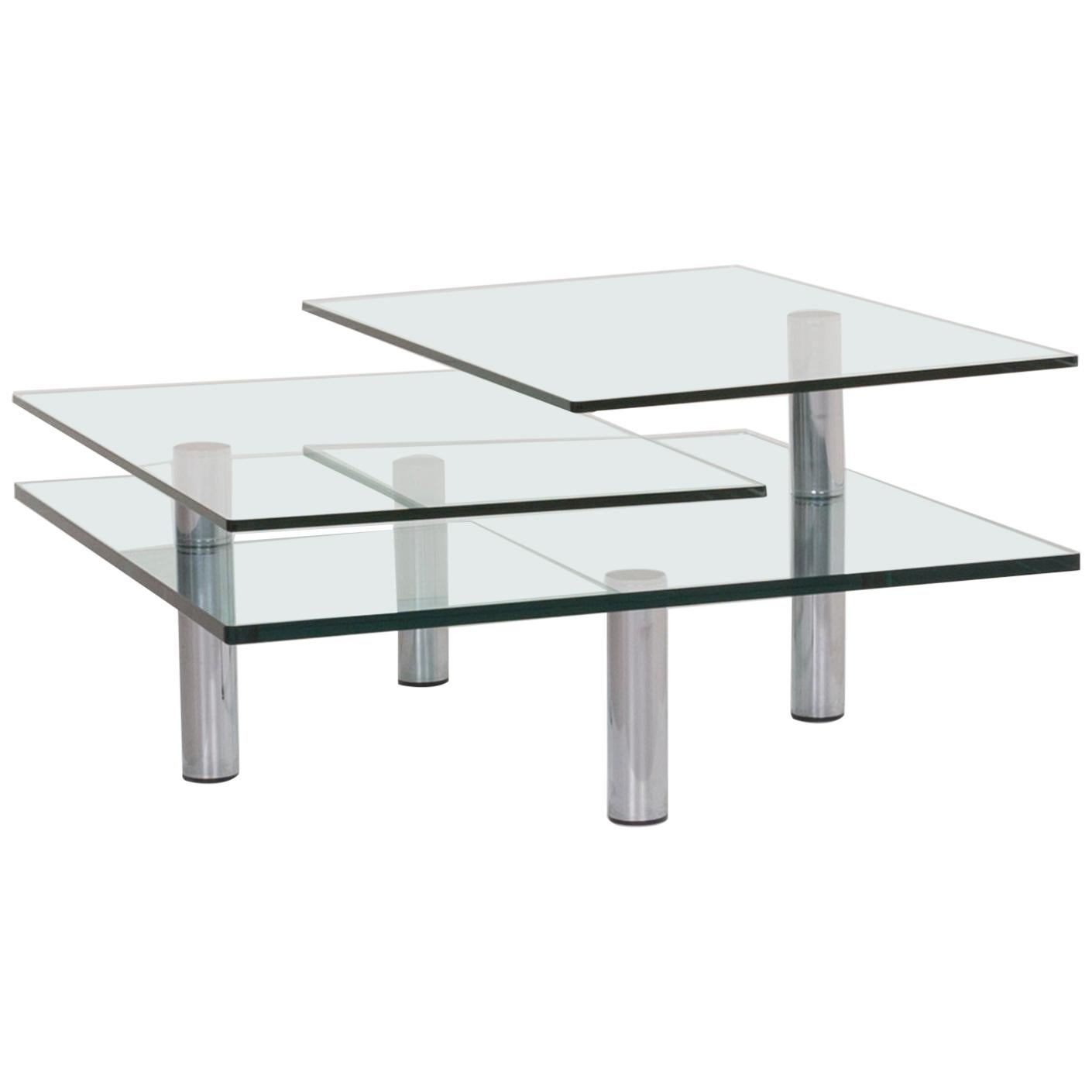 Draenert Imperial Glass Coffee Table Silver Table For Sale
