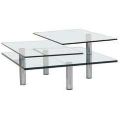 Draenert Imperial Glass Coffee Table Silver Table
