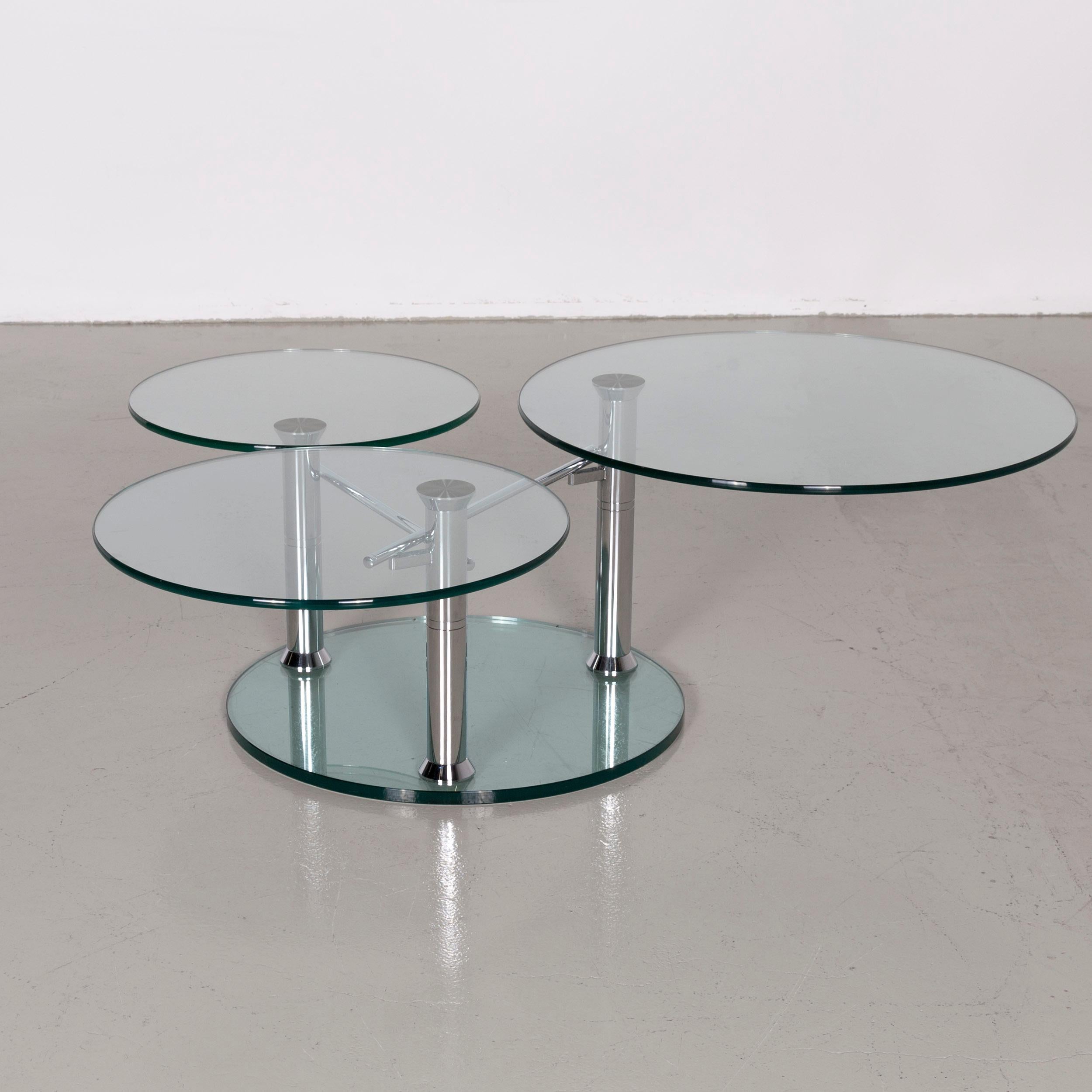 German Draenert Intermezzo 1132 Designer Coffee Table Glass by Georg Appeltshaus For Sale