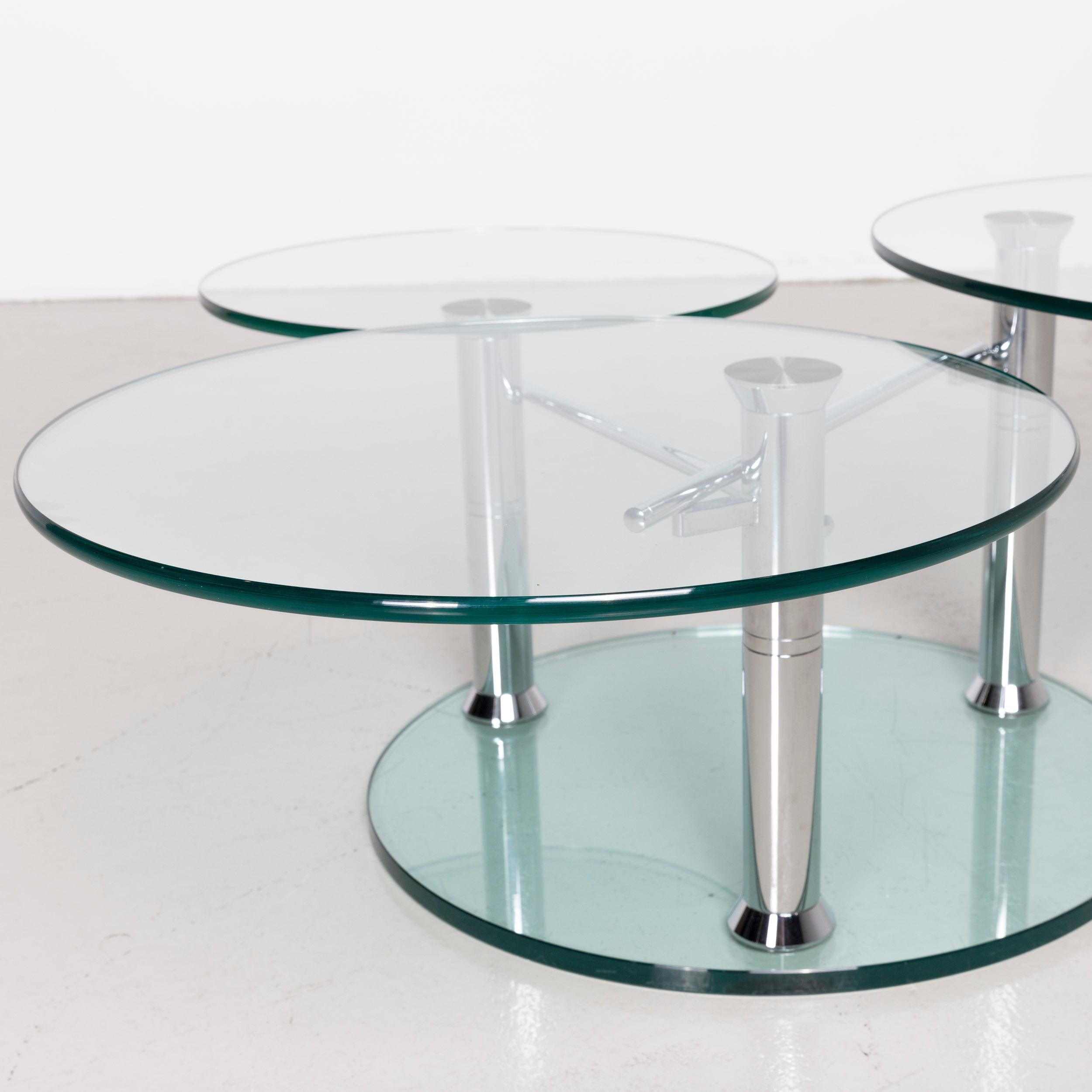 Draenert Intermezzo 1132 Designer Coffee Table Glass by Georg Appeltshaus In Good Condition For Sale In Cologne, DE