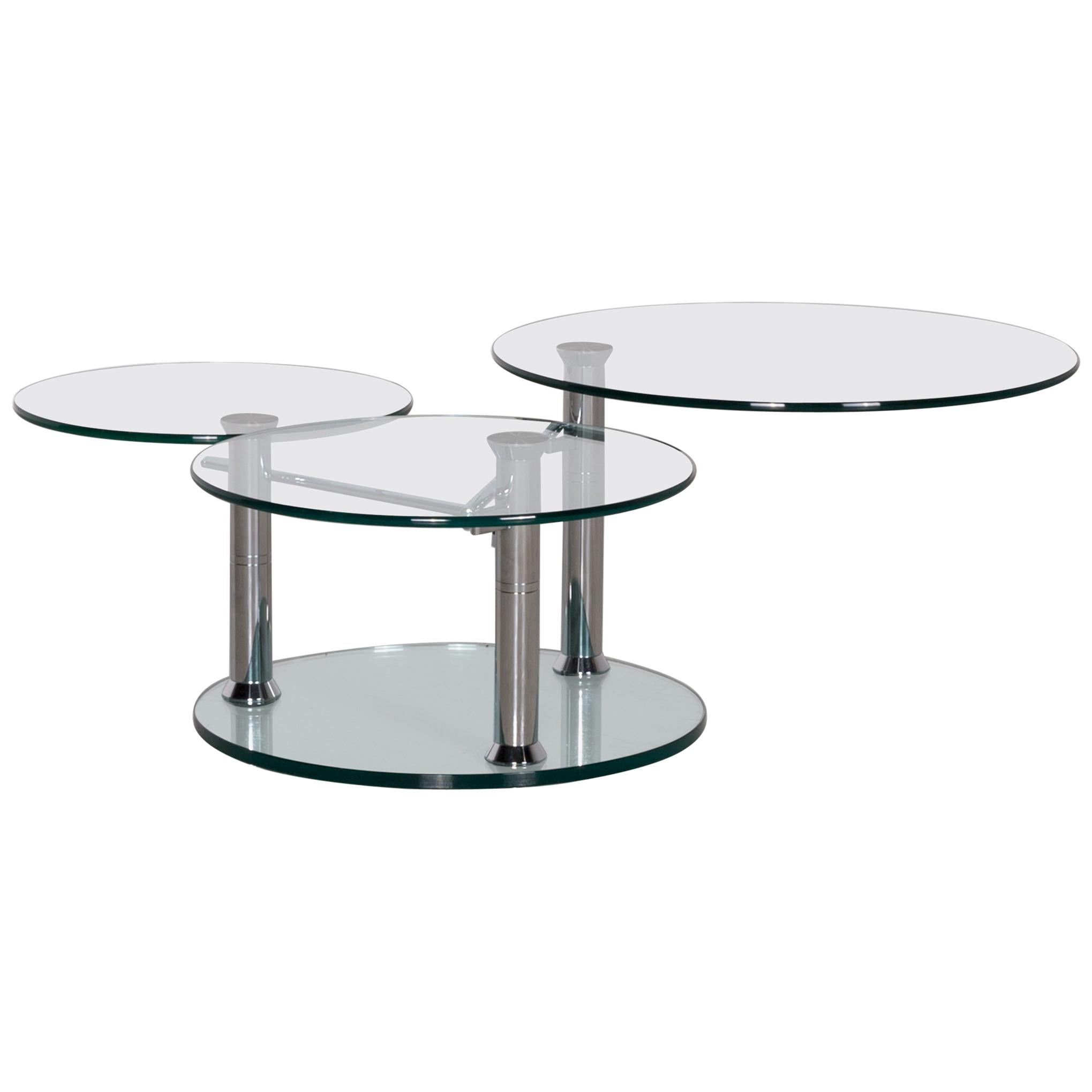 Draenert Intermezzo 1132 Designer Coffee Table Glass by Georg Appeltshaus For Sale