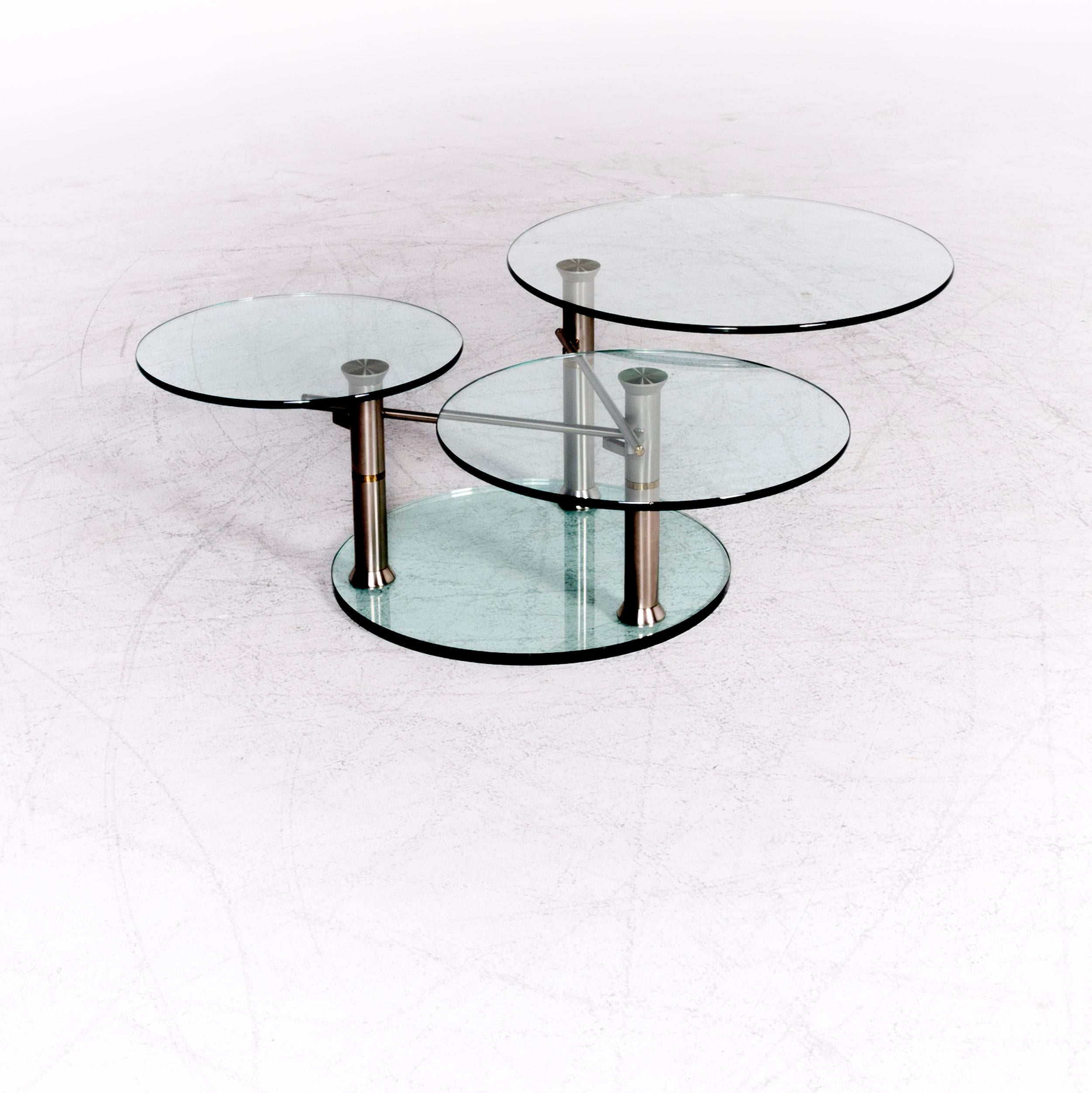 We bring to you a Draenert Intermezzo 1132 designer glass table silver by Georg Appeltshauser.
      
Product measurements in centimeters:

Depth 70
Width 69
Height 36.






      