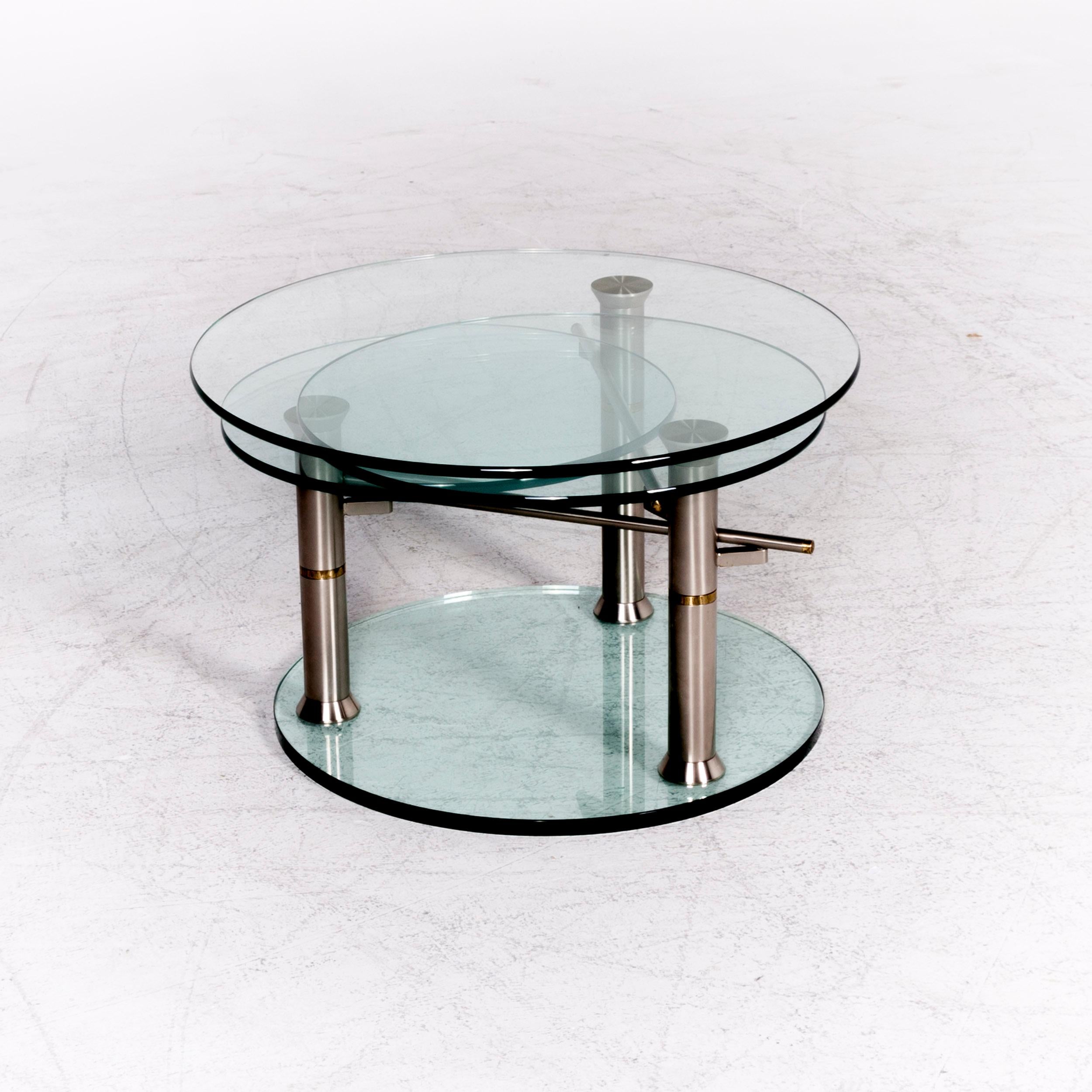 Modern Draenert Intermezzo 1132 Designer Glass Table Silver by Georg Appeltshauser