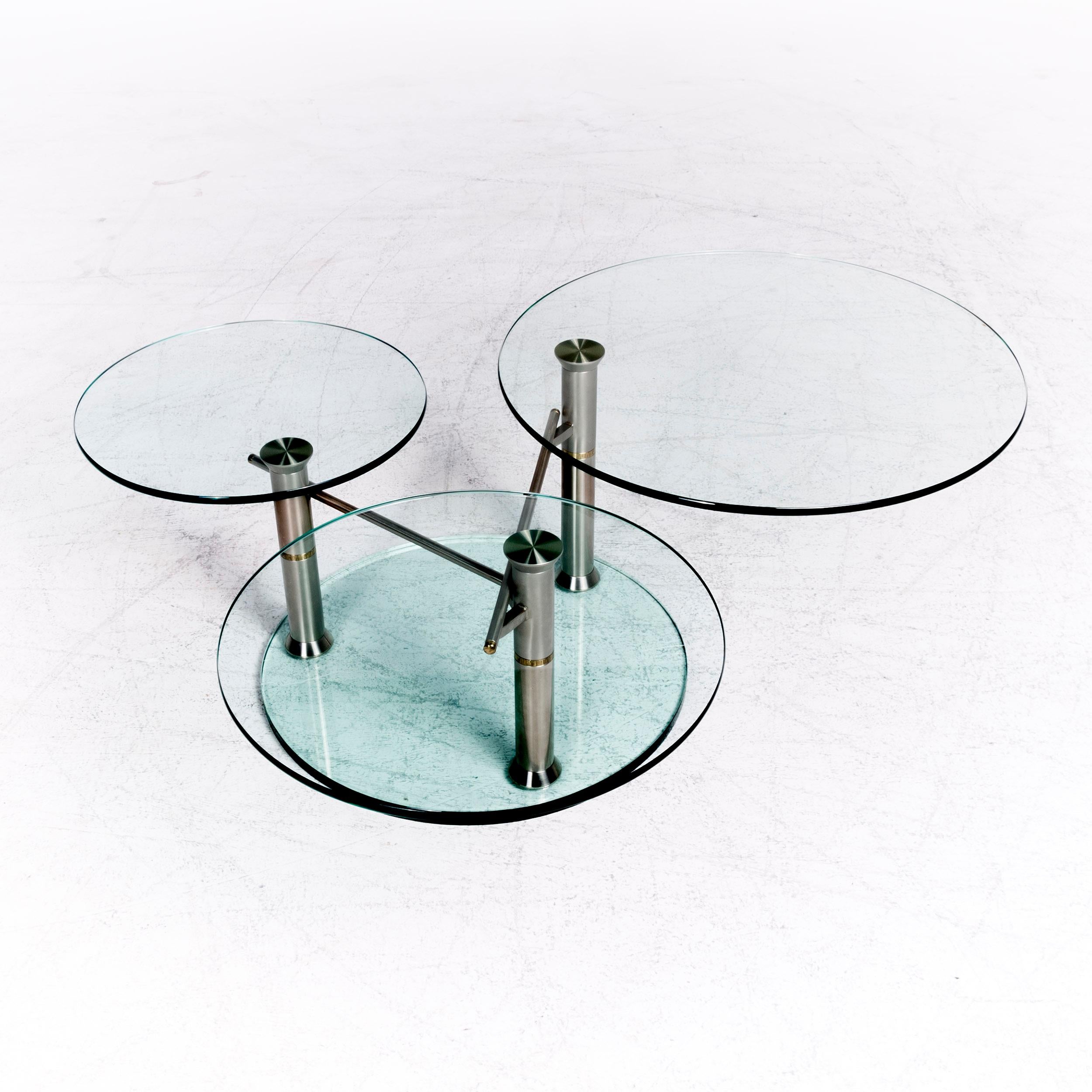 European Draenert Intermezzo 1132 Designer Glass Table Silver by Georg Appeltshauser