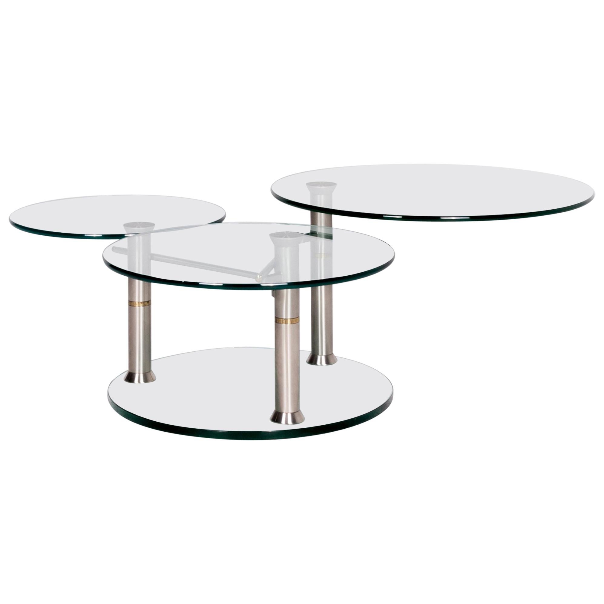 Draenert Intermezzo 1132 Designer Glass Table Silver by Georg Appeltshauser