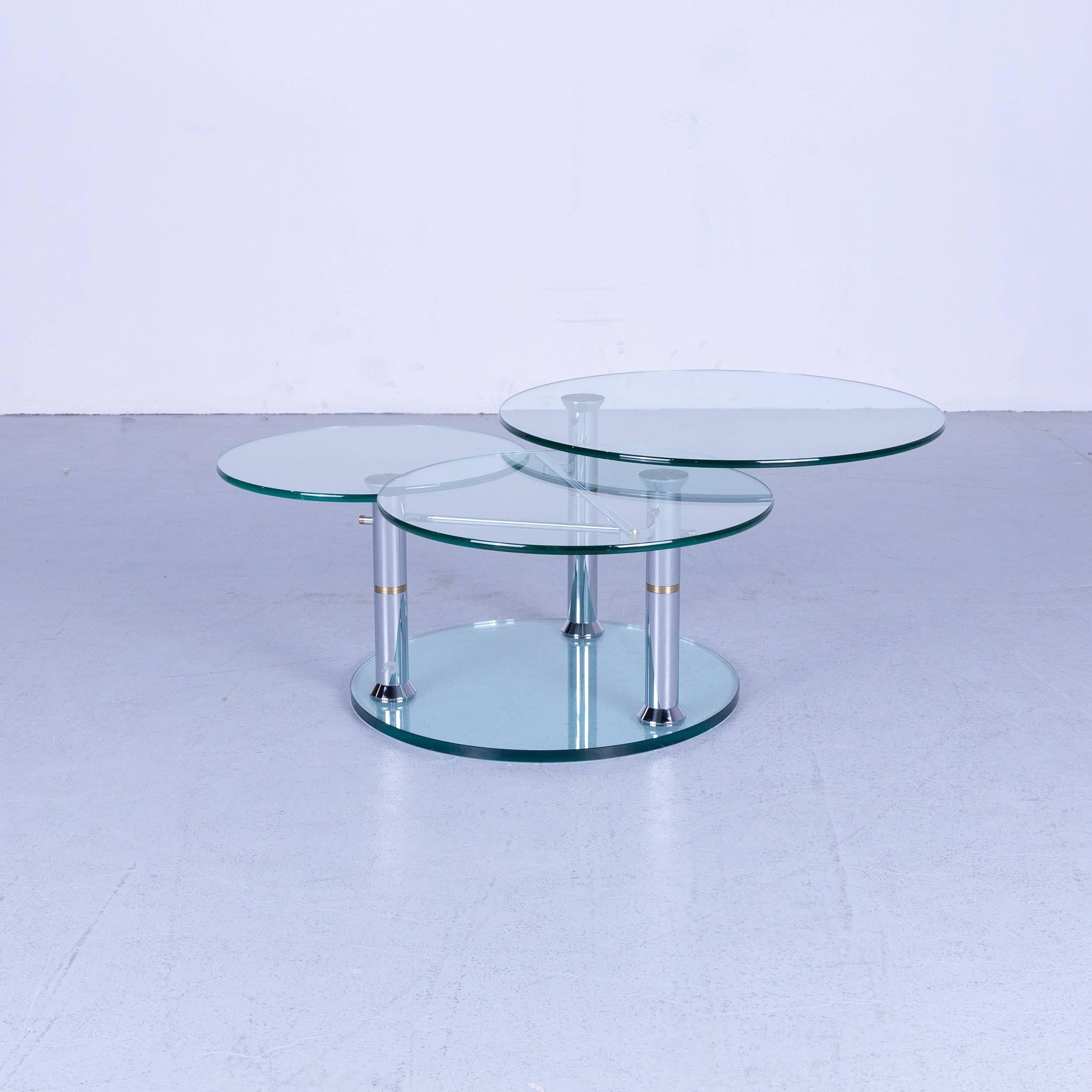 Modern style glass table made by Draenert, model Intermezzo 1332, series: Metamorphosen.