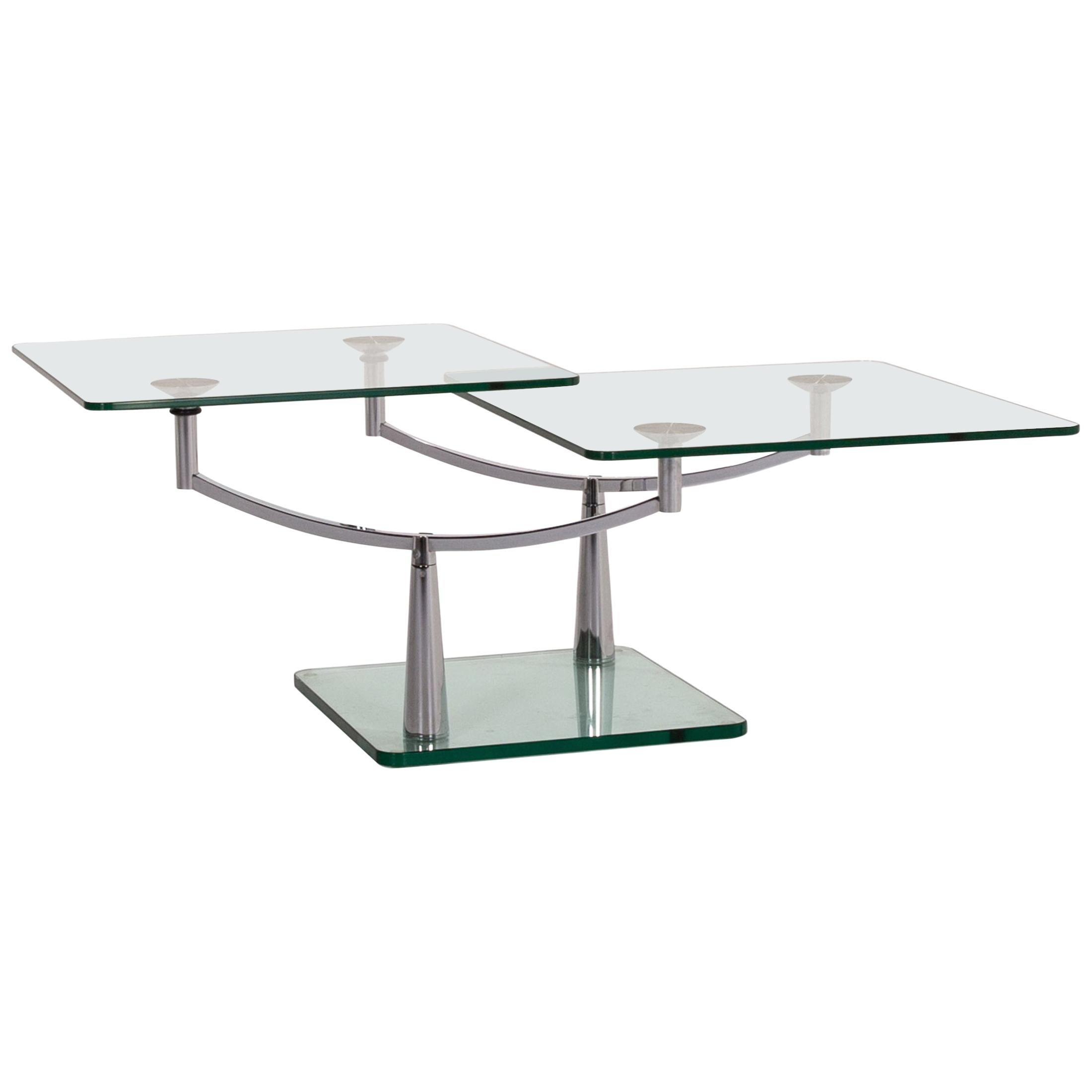 Draenert Intermezzo Glass Chrome Coffee Table Function For Sale at 1stDibs