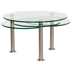 Draenert Intermezzo Glass Coffee Table Metal Adjustable Variable Table