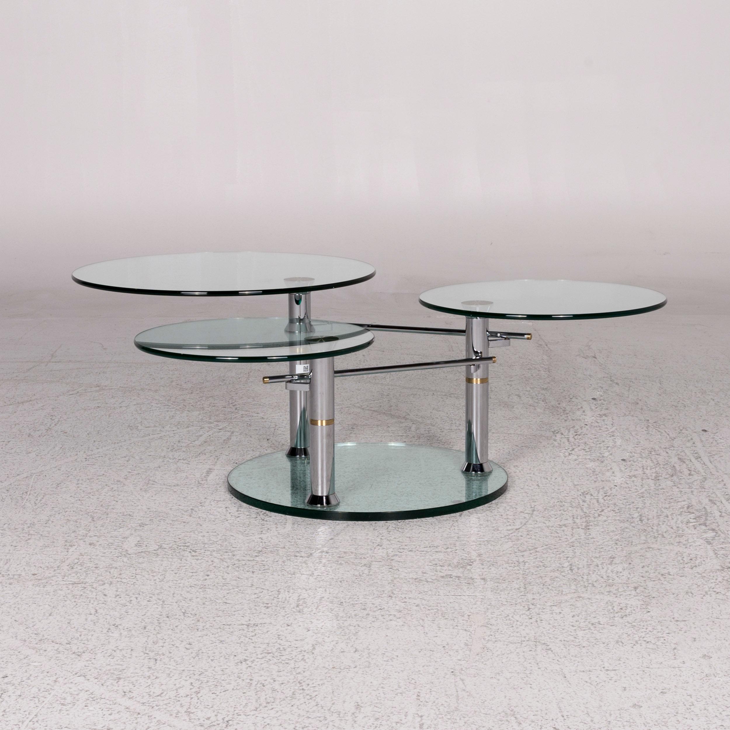 Draenert Intermezzo Glass Coffee Table Silver Rotary Function 3
