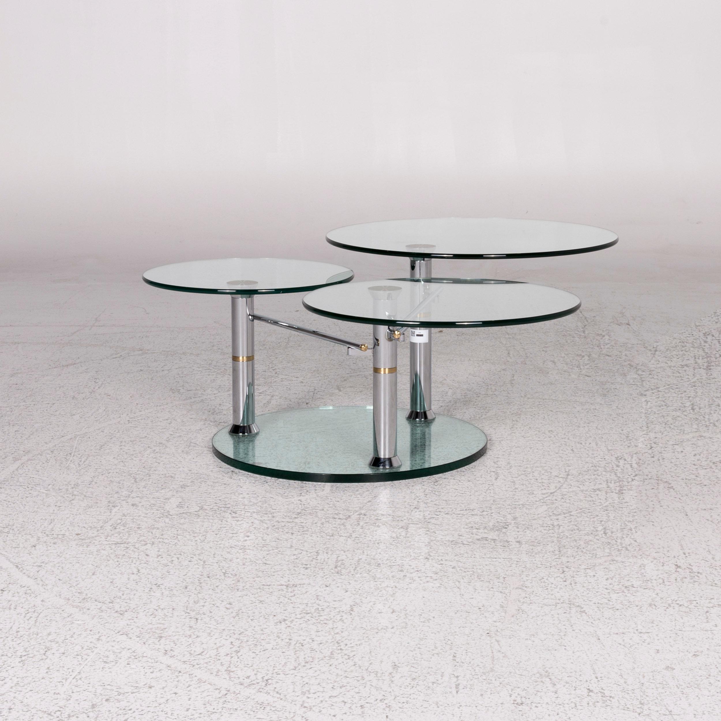 Draenert Intermezzo Glass Coffee Table Silver Rotary Function 4