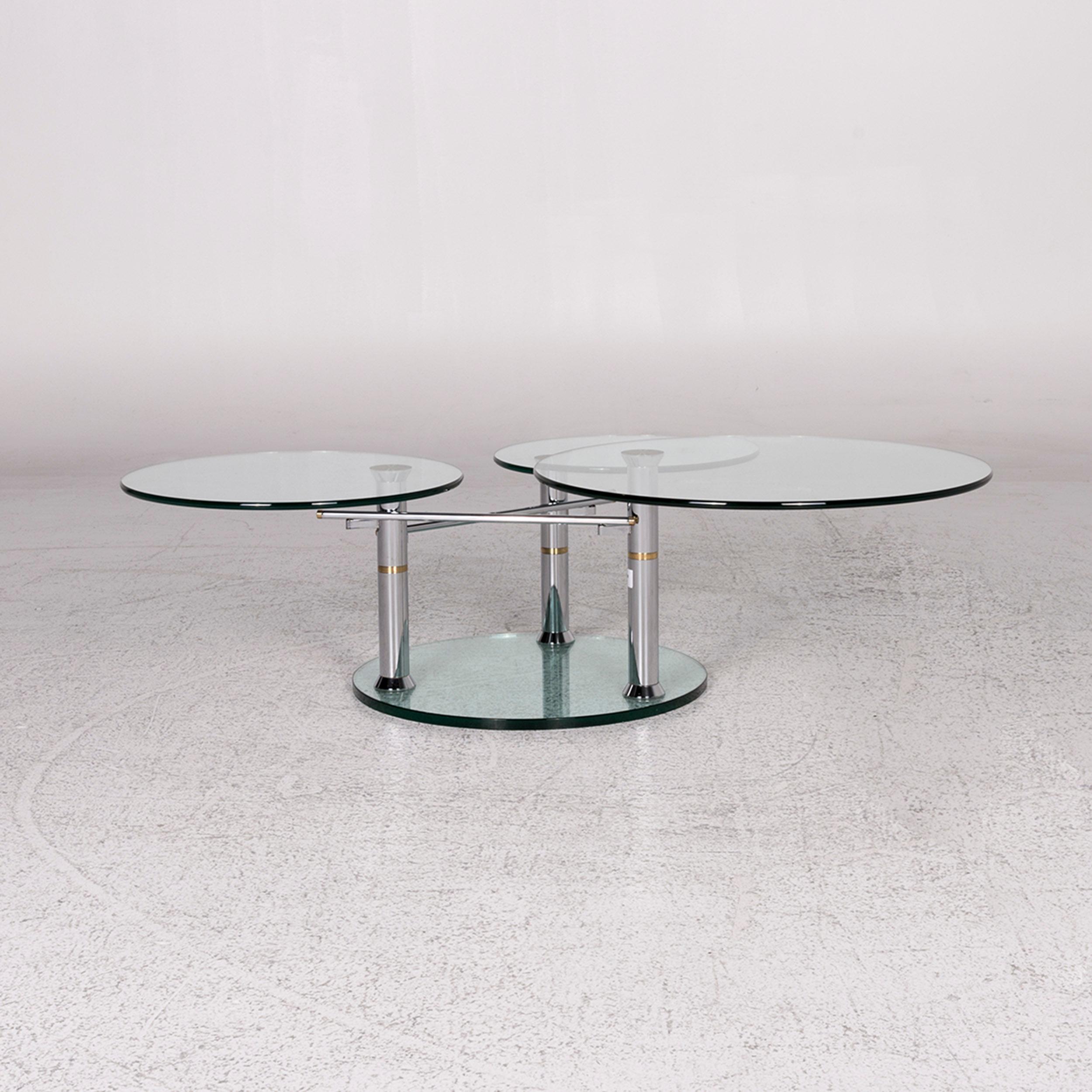 Draenert Intermezzo Glass Coffee Table Silver Rotary Function 5