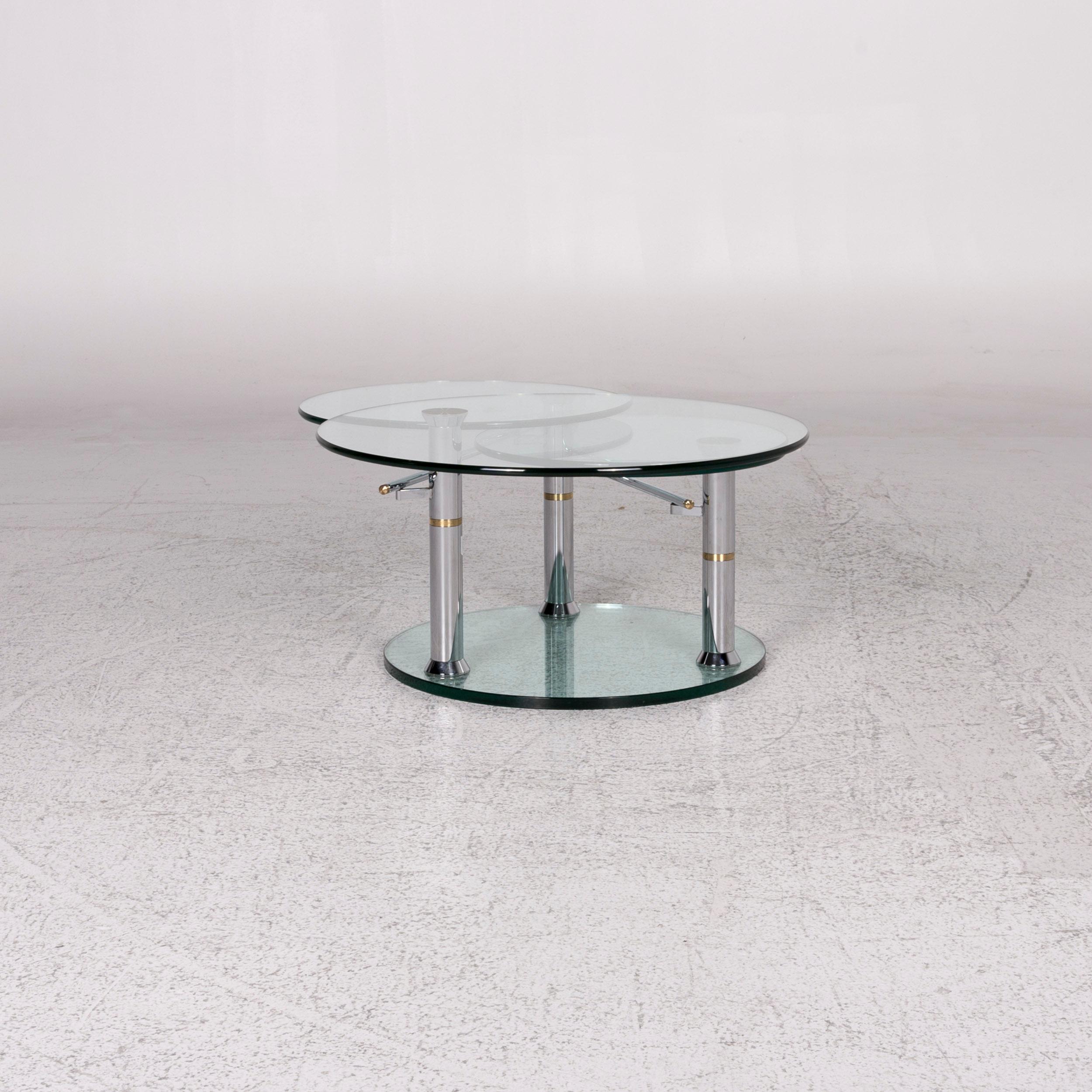 silver and glass coffee table