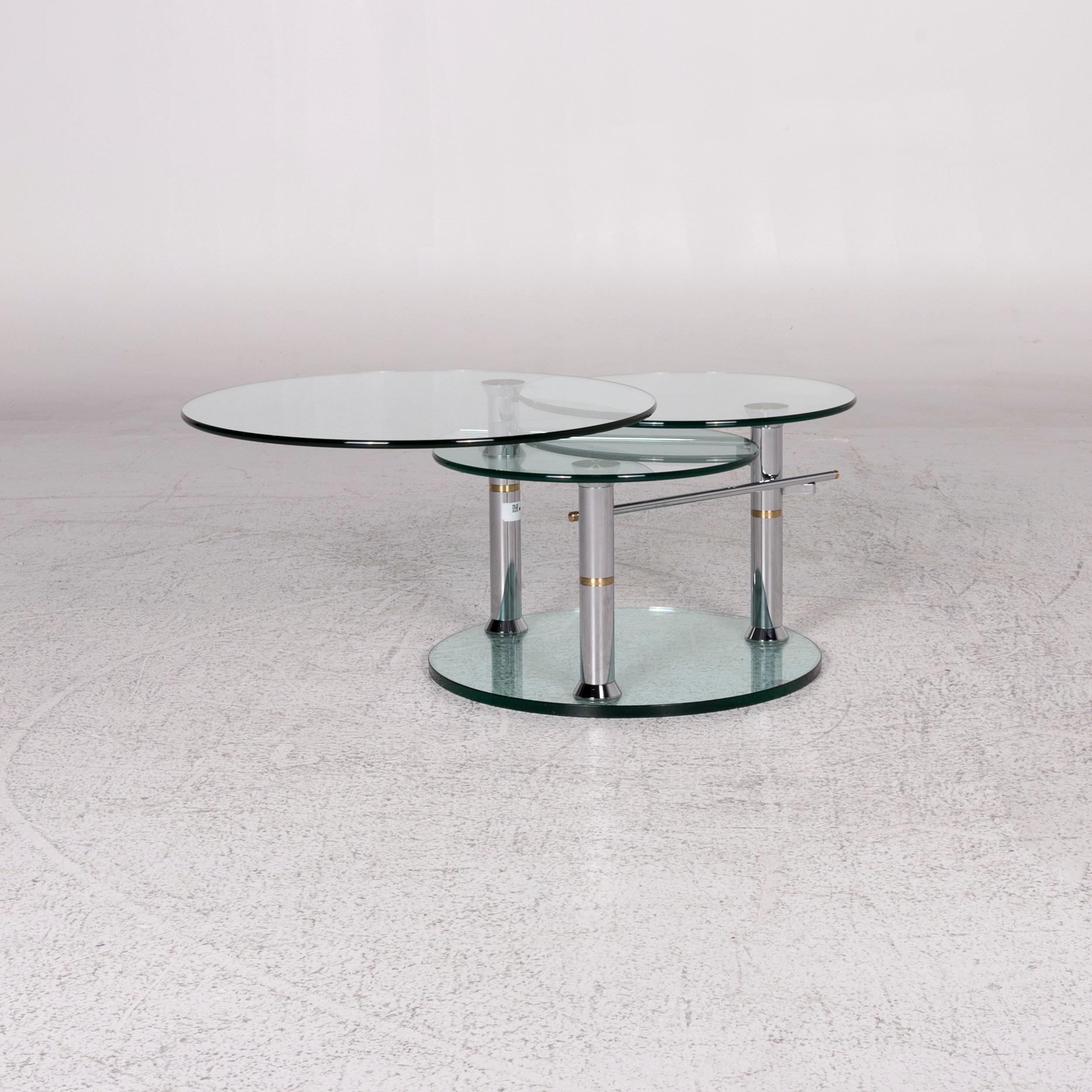 Modern Draenert Intermezzo Glass Coffee Table Silver Rotary Function