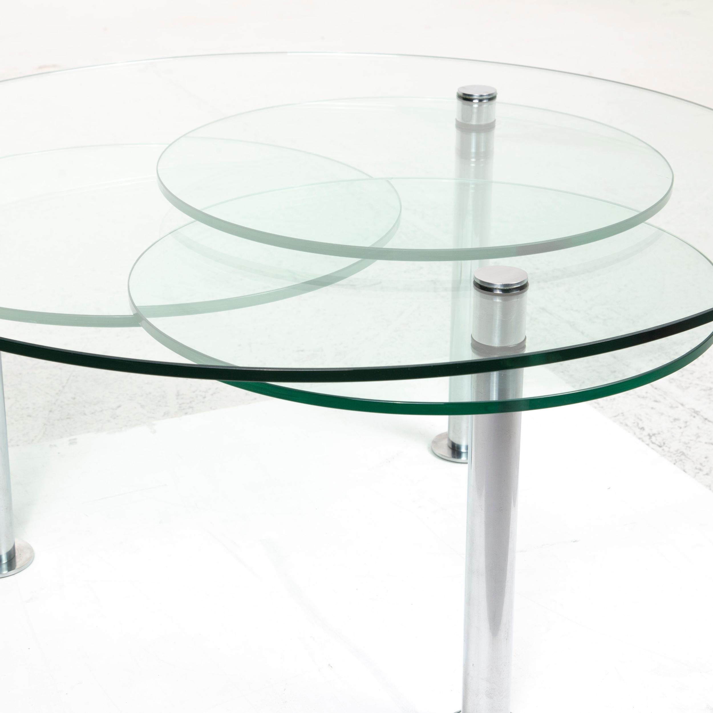 Modern Draenert Intermezzo Glass Coffee Table Silver Variable Function Table