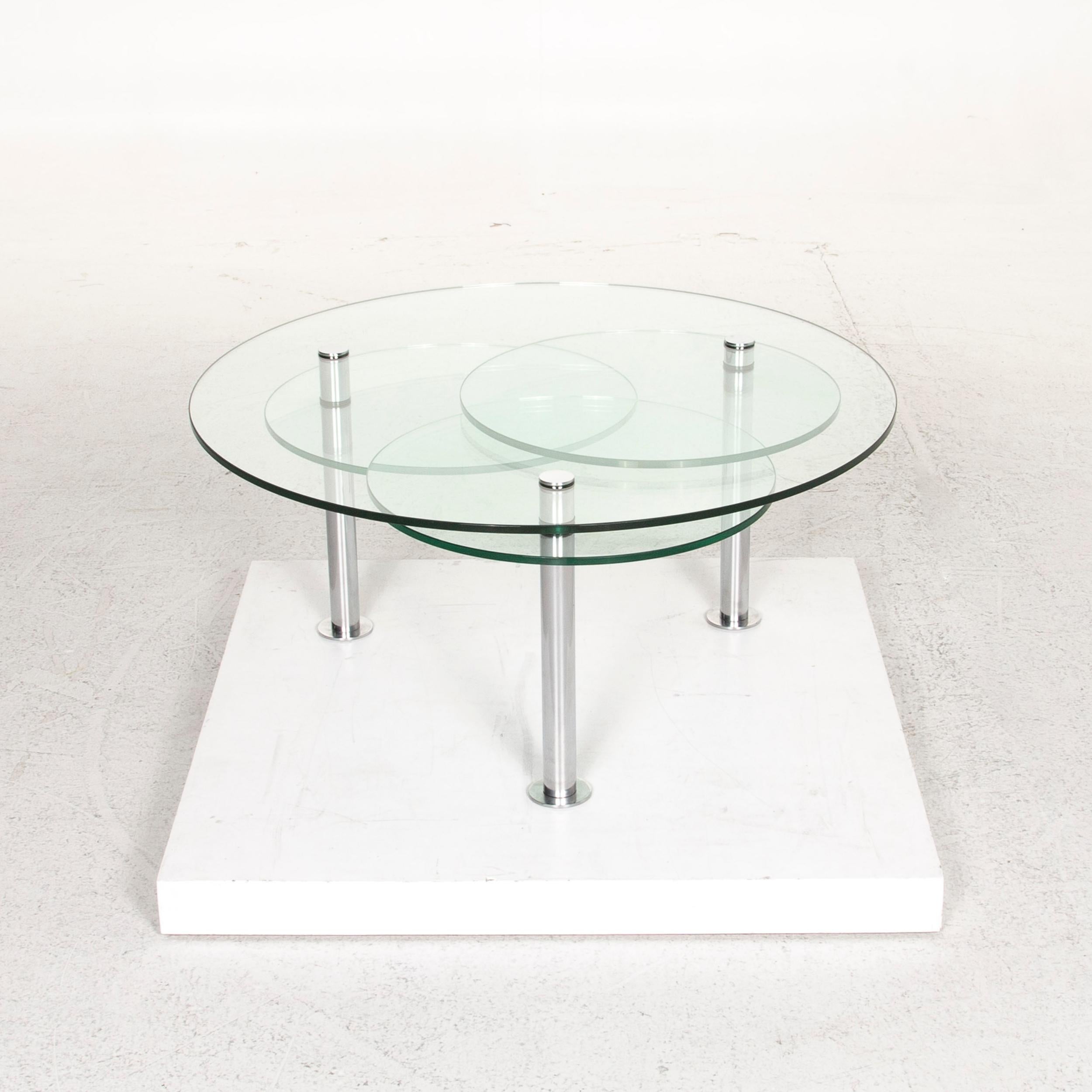 Draenert Intermezzo Glass Coffee Table Silver Variable Function Table In Good Condition In Cologne, DE