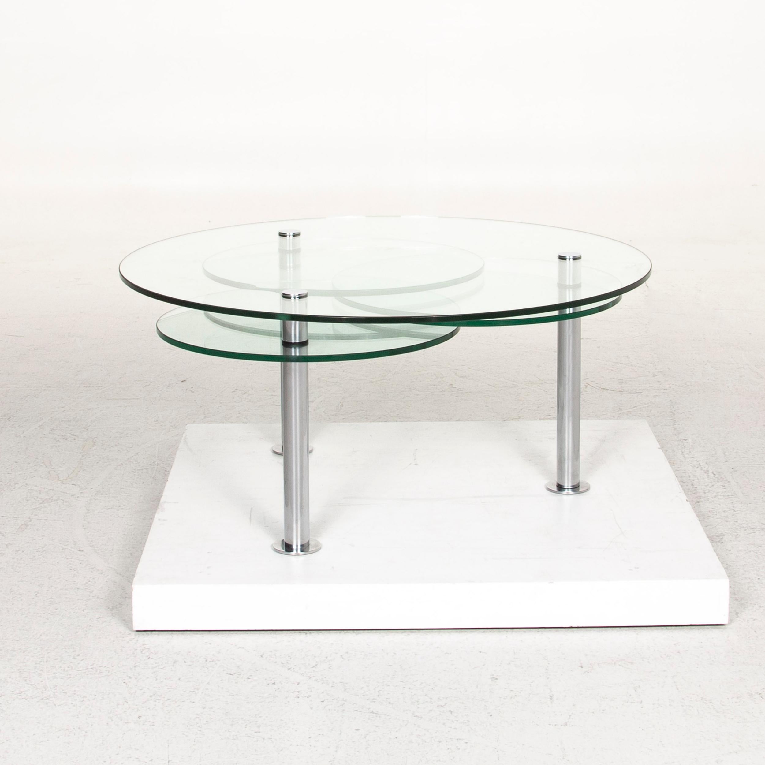 Contemporary Draenert Intermezzo Glass Coffee Table Silver Variable Function Table