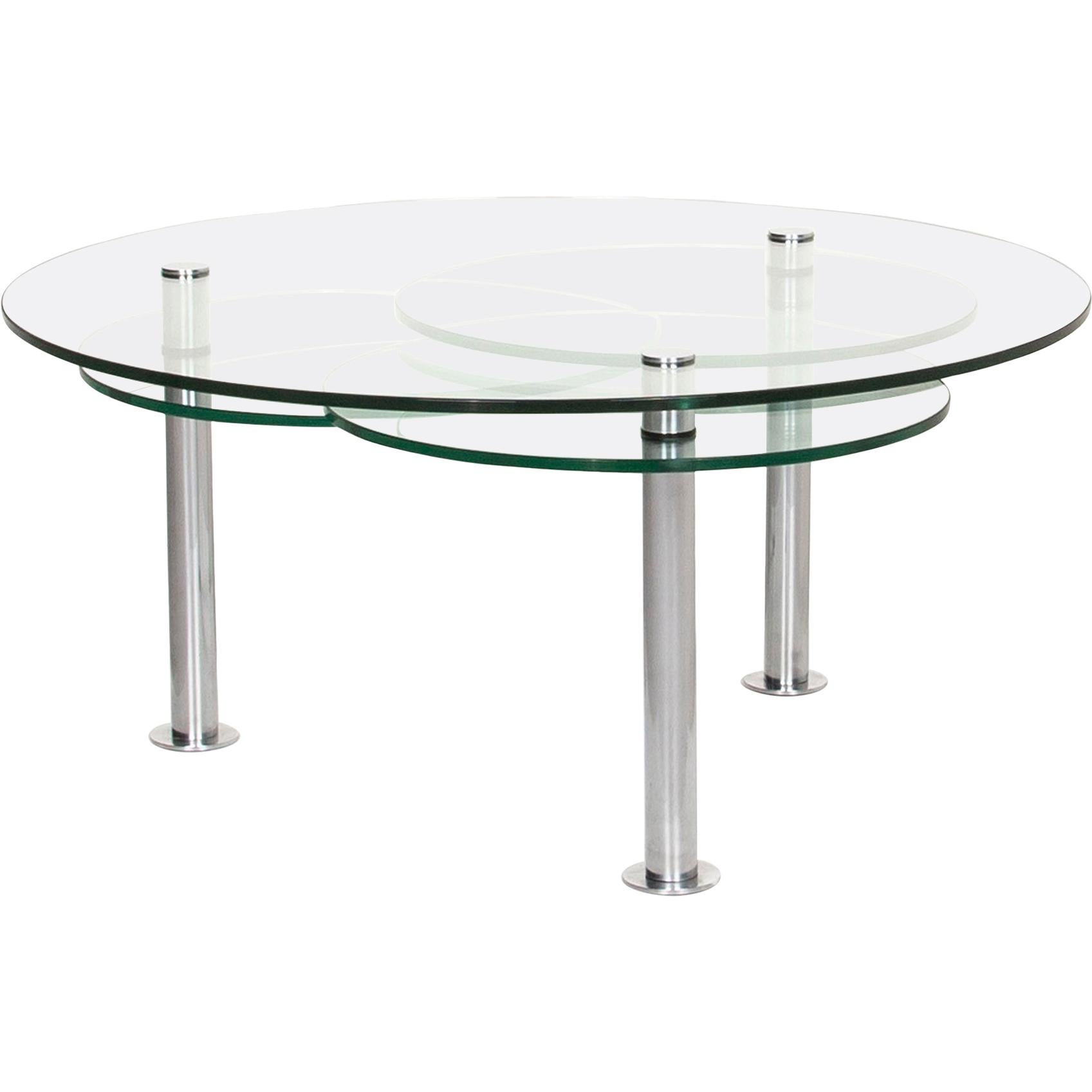 Draenert Intermezzo Glass Coffee Table Silver Variable Function Table