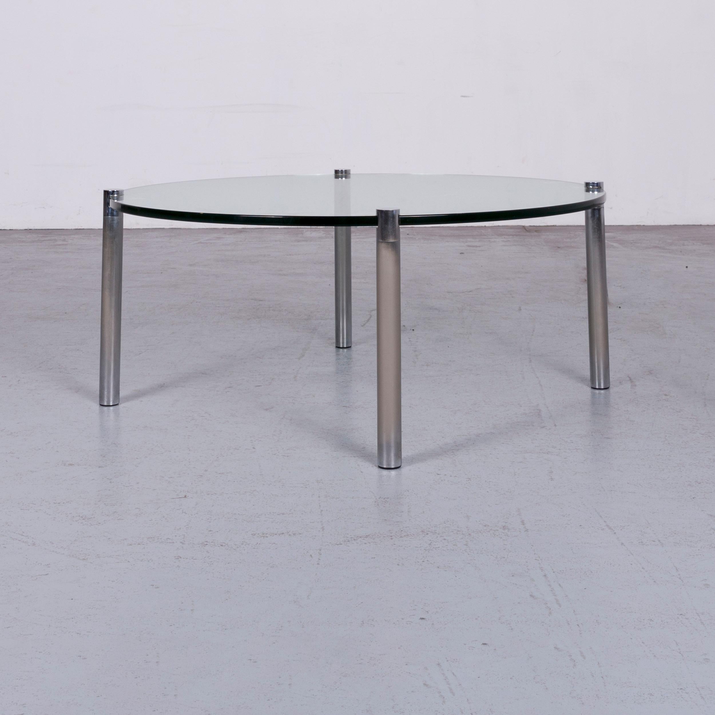 German Draenert Klassik 1022 Designer Coffee Table Glass Chrome For Sale