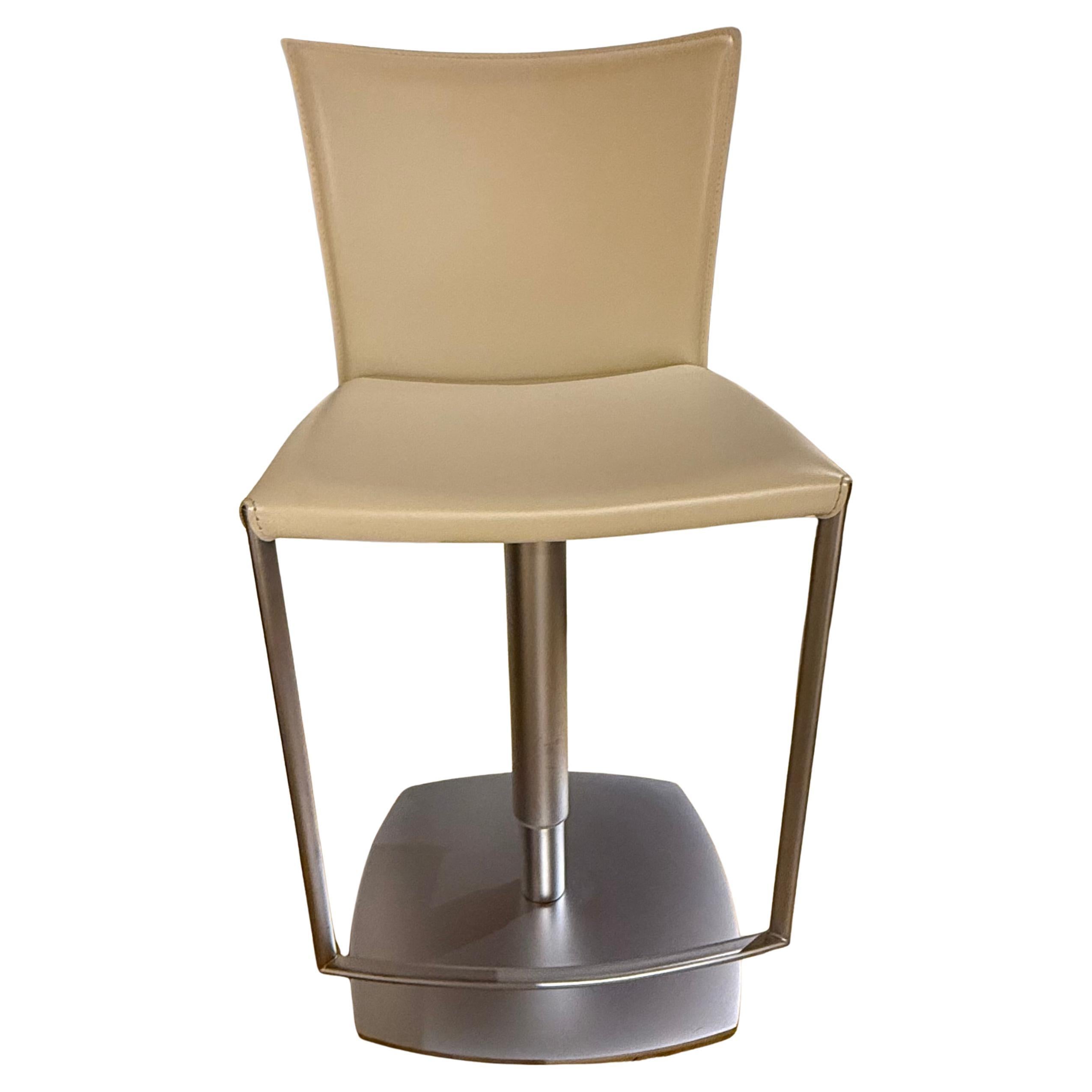 Draenert 'Nobile' Height Adjusting Stool in Cream Core Leather For Sale