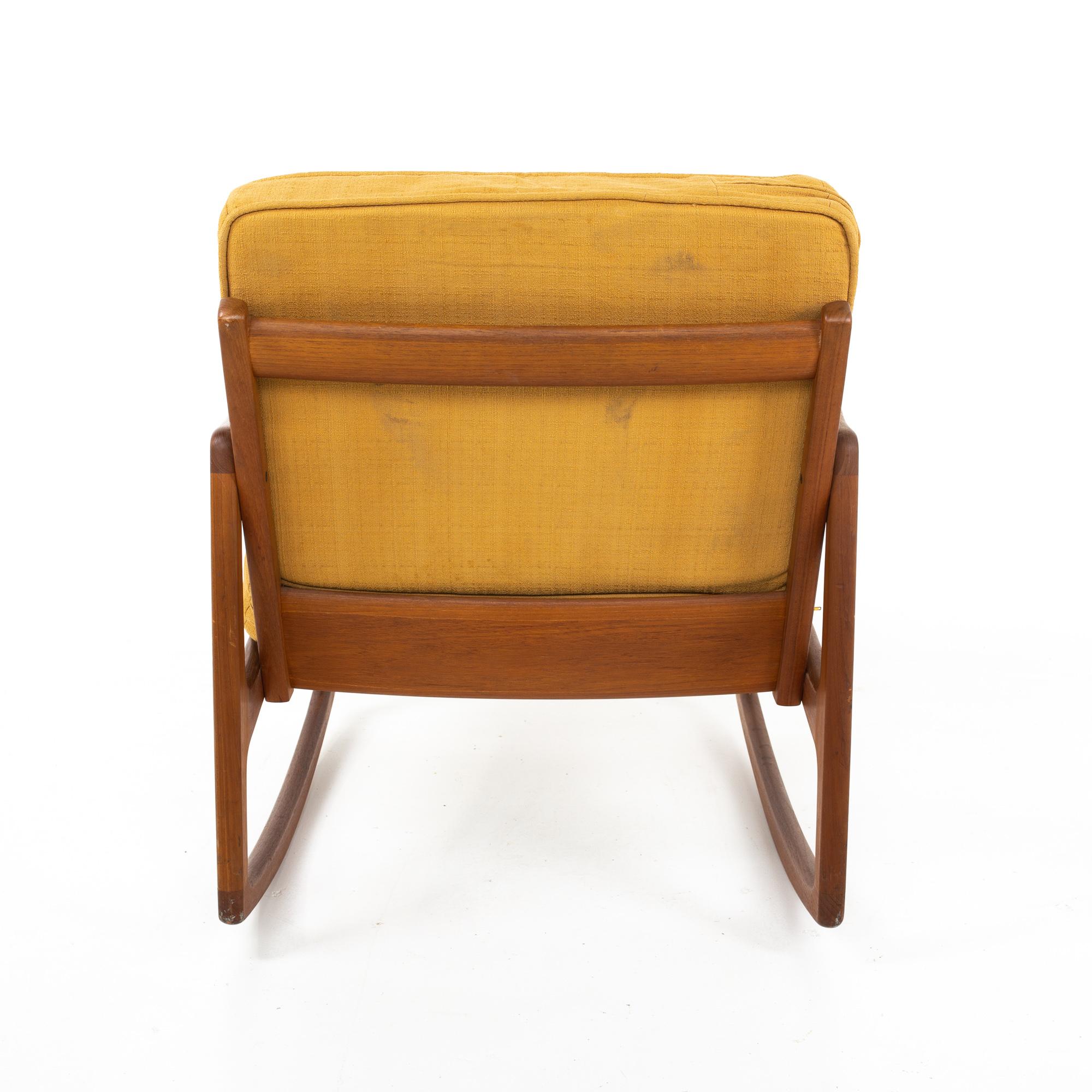 Danish Ole Wanscher for France and Son Mid Century Teak Rocking Chair