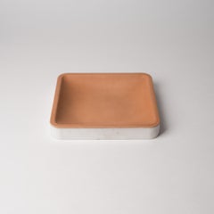 Draft Tray, Medium Oval, Marble and Leather Tabletop Valet Tray