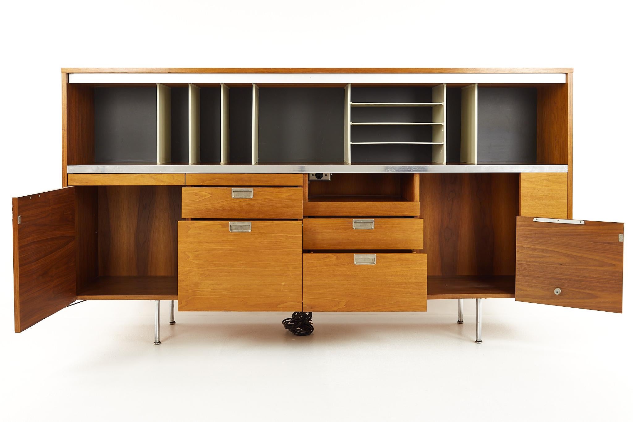 George Nelson for Herman Miller Mid Century Large Walnut Office Credenza In Good Condition In Countryside, IL