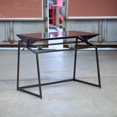 Pivoting Drafting Table, Blackened Steel and Smoked Glass, by Force/Collide
