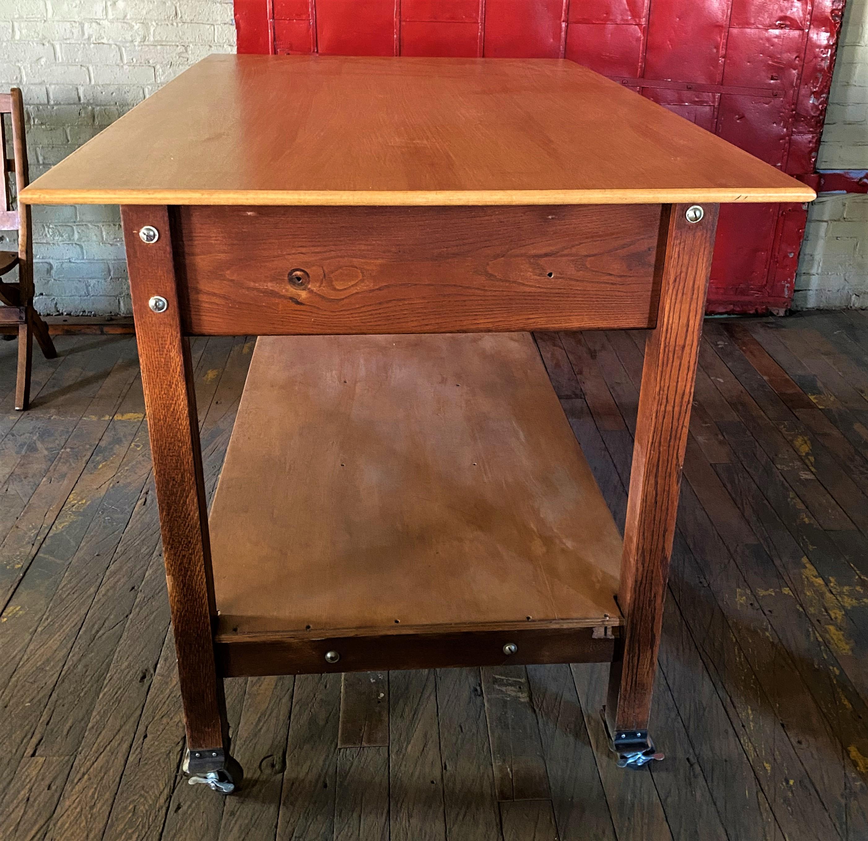 American Drafting / Work Table on Casters