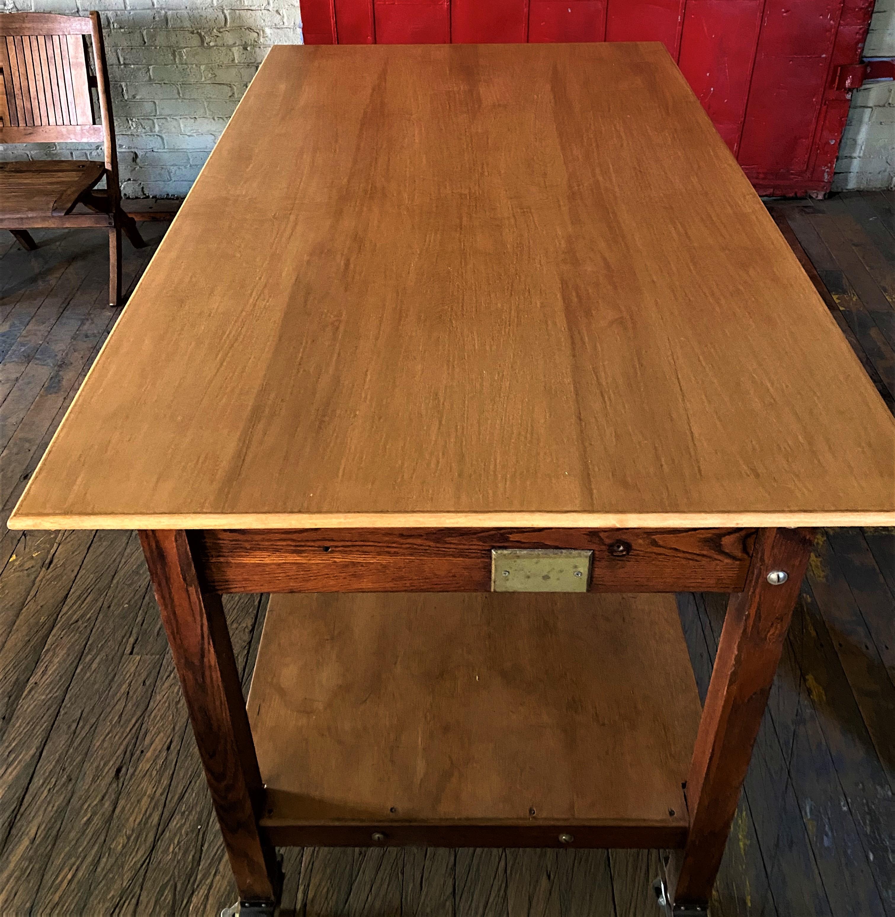 20th Century Drafting / Work Table on Casters