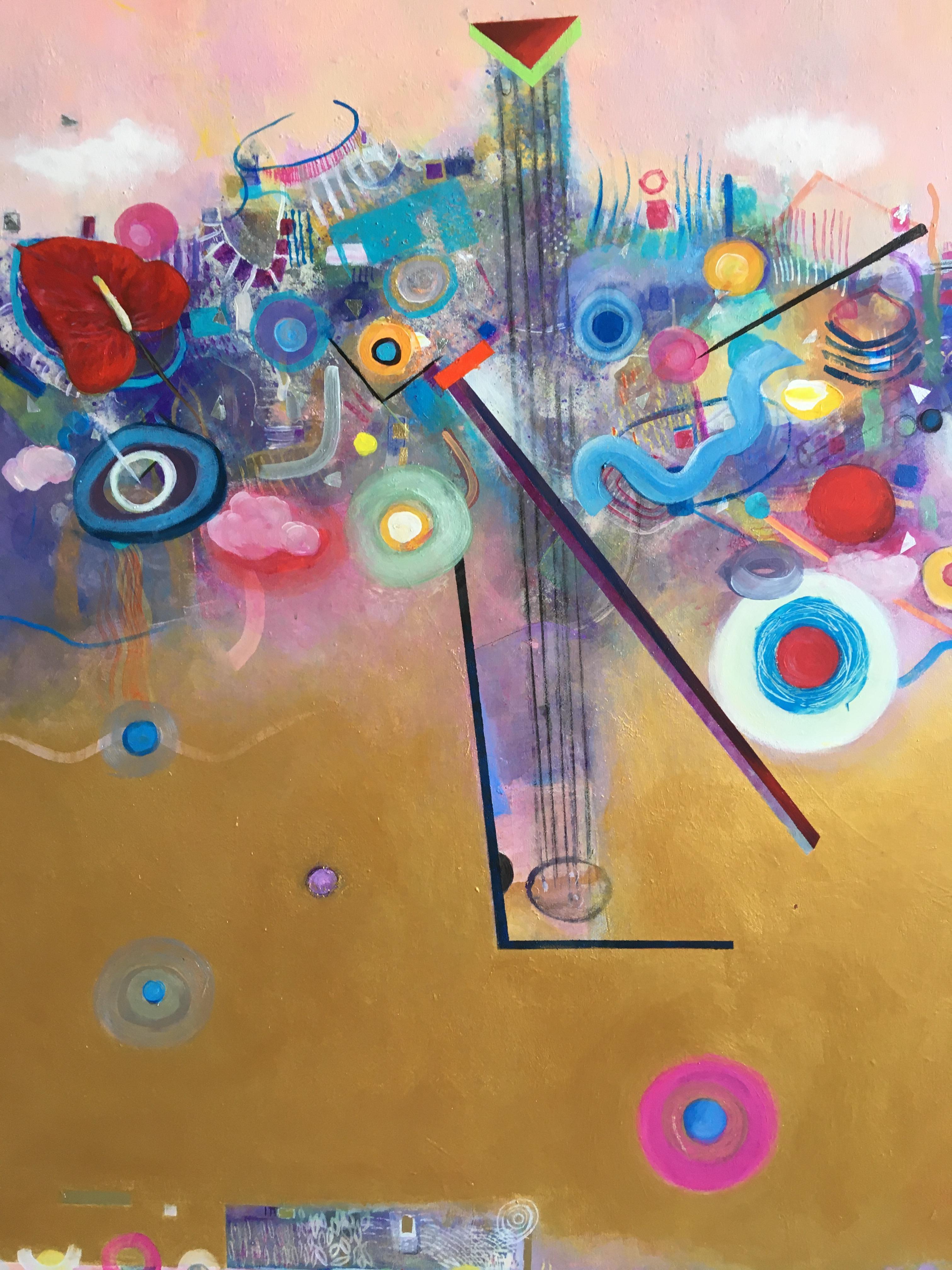 'Colorful Abstract Beautiful Day, ' by Dragana Milovic, Acrylic Painting For Sale 2