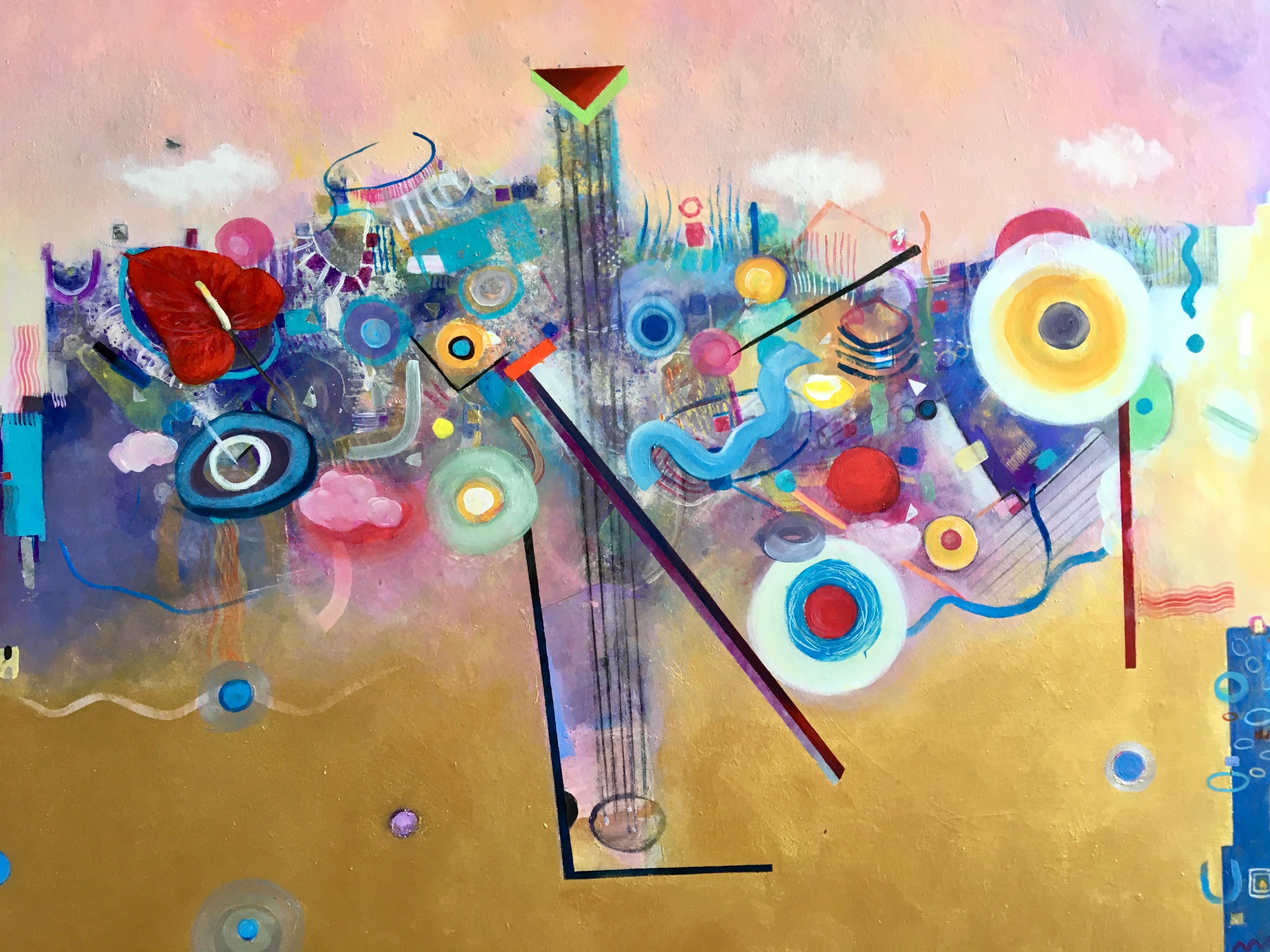 'Colorful Abstract Beautiful Day, ' by Dragana Milovic, Acrylic Painting For Sale 3