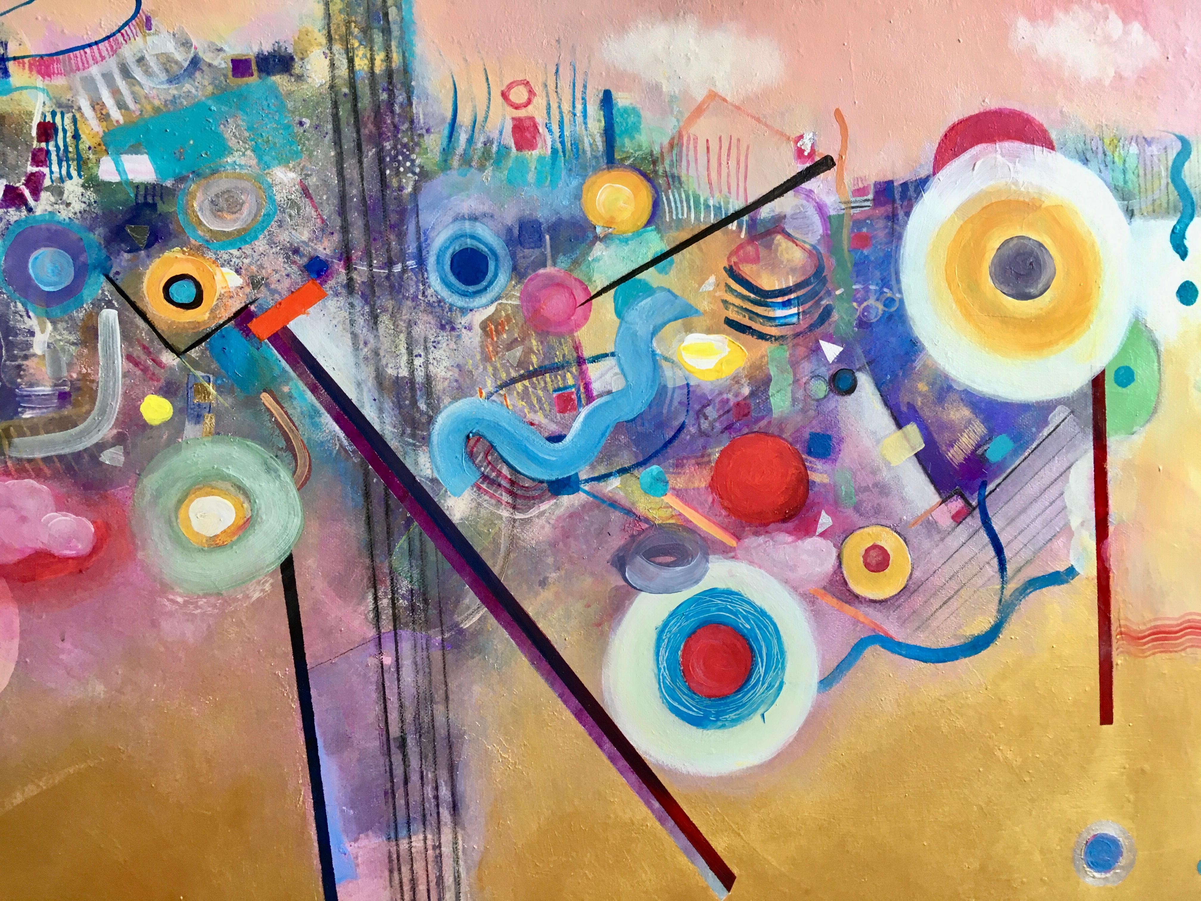 'Colorful Abstract Beautiful Day, ' by Dragana Milovic, Acrylic Painting For Sale 4