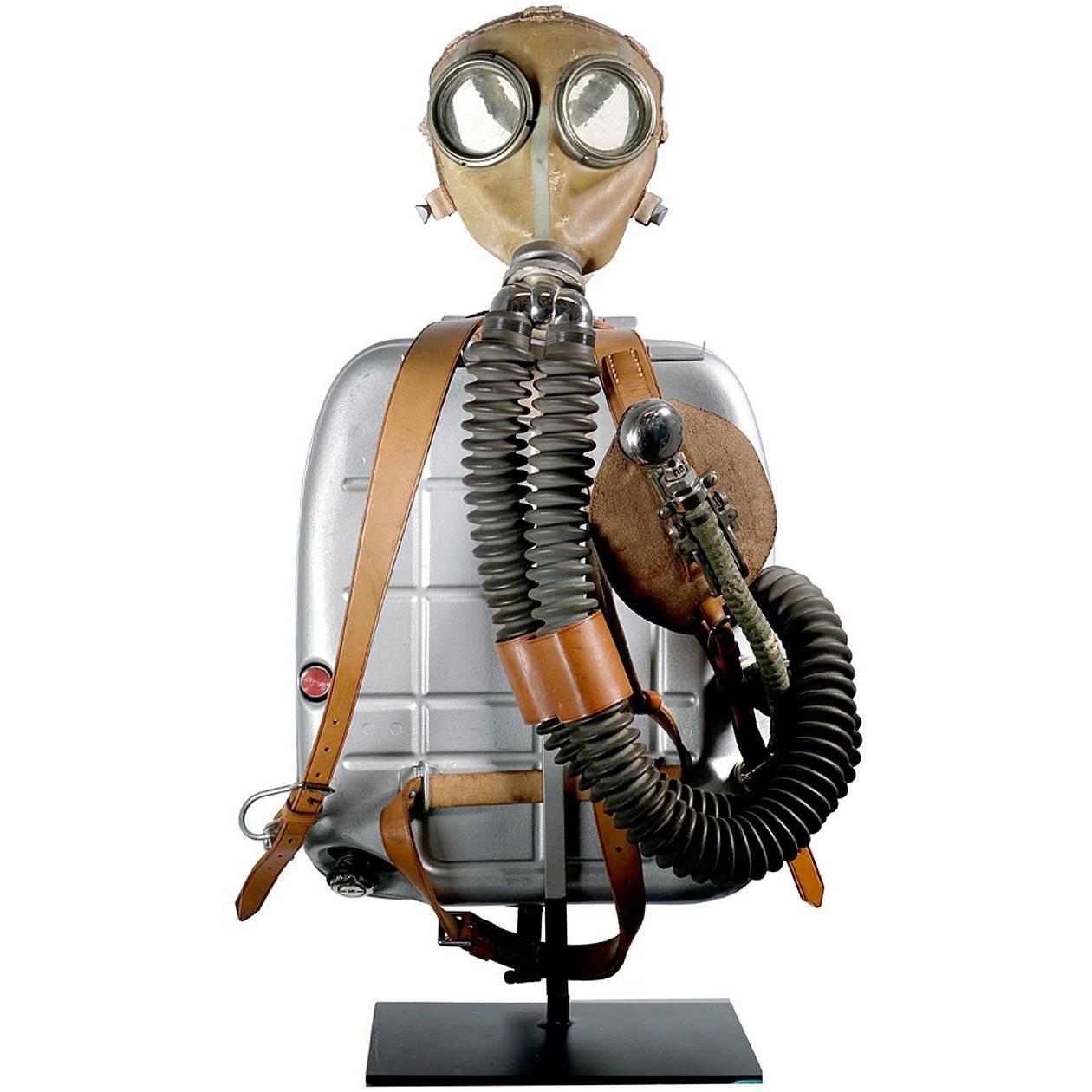 Drager Turtle Back Rebreather on Custom Museum Stand