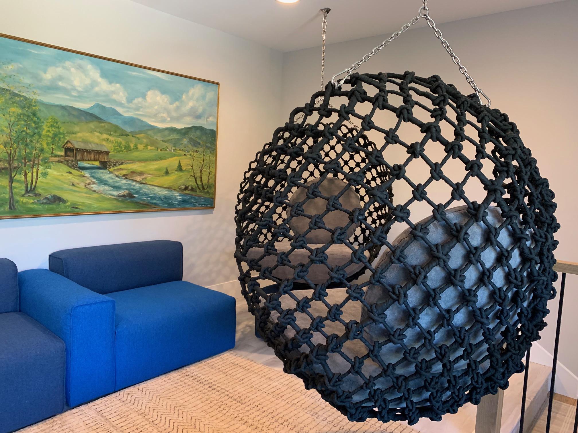 Organique Fauteuils pivotants Dragnet noirs et gris de Kenneth Cobonpue en vente