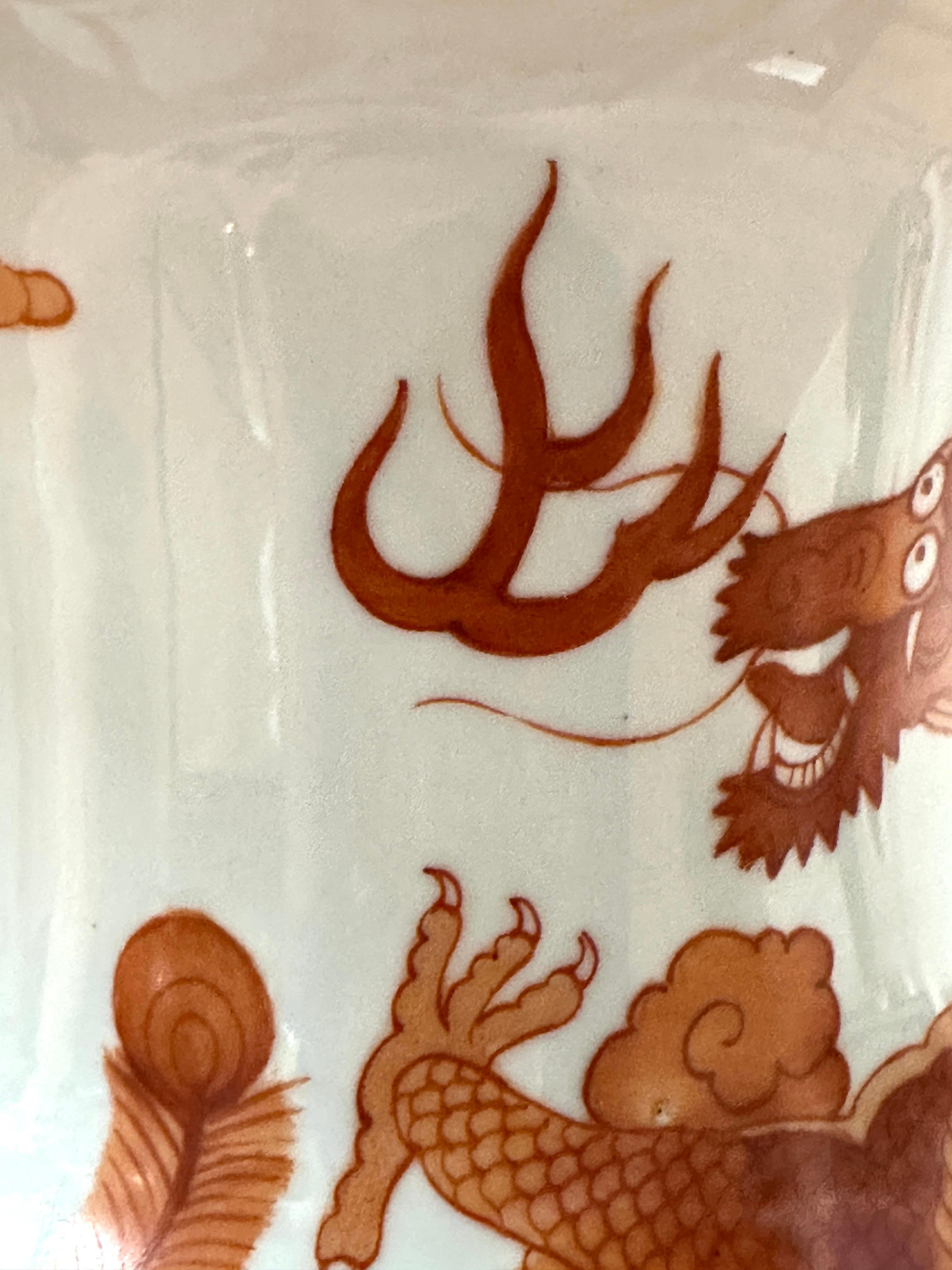 Lampes en porcelaine de Chine à motif de dragon et de Phoenix 6