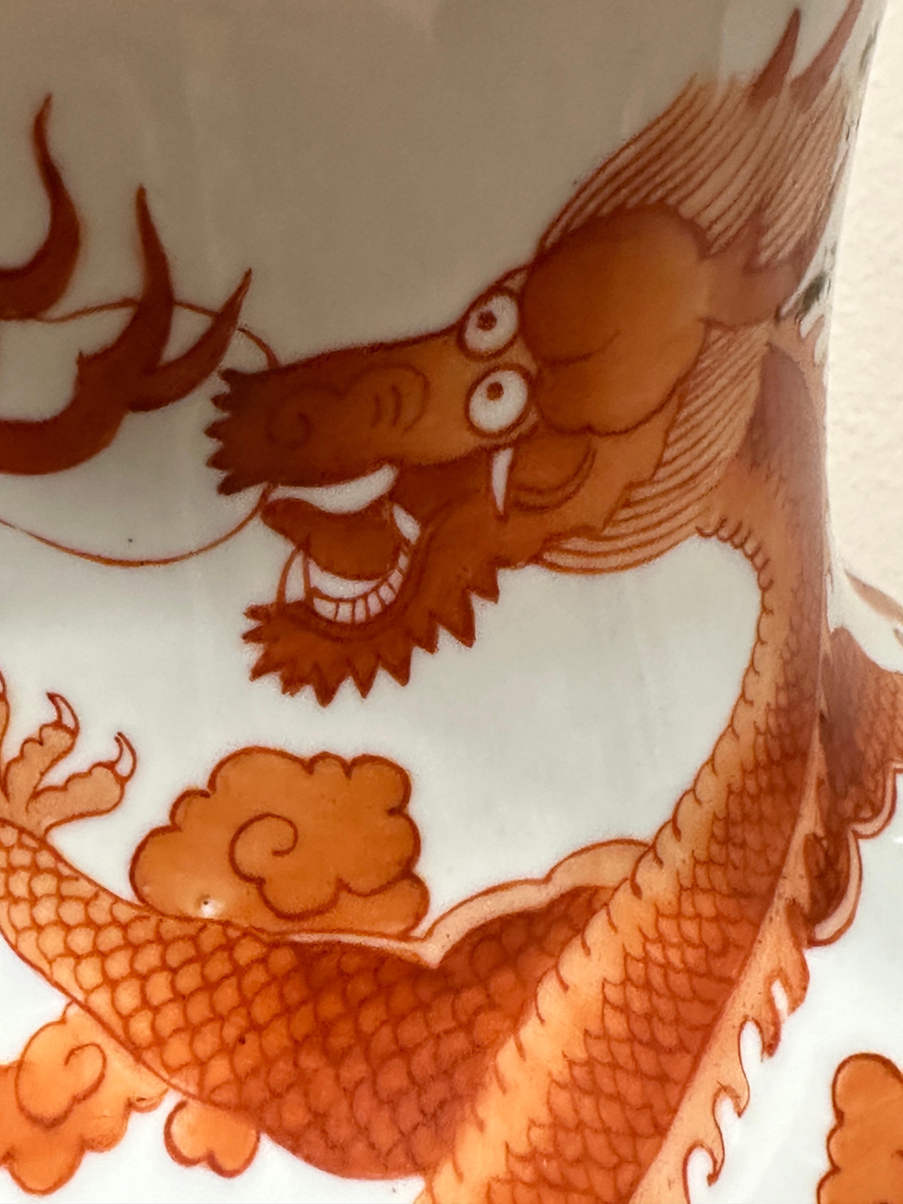 Lampes en porcelaine de Chine à motif de dragon et de Phoenix 12