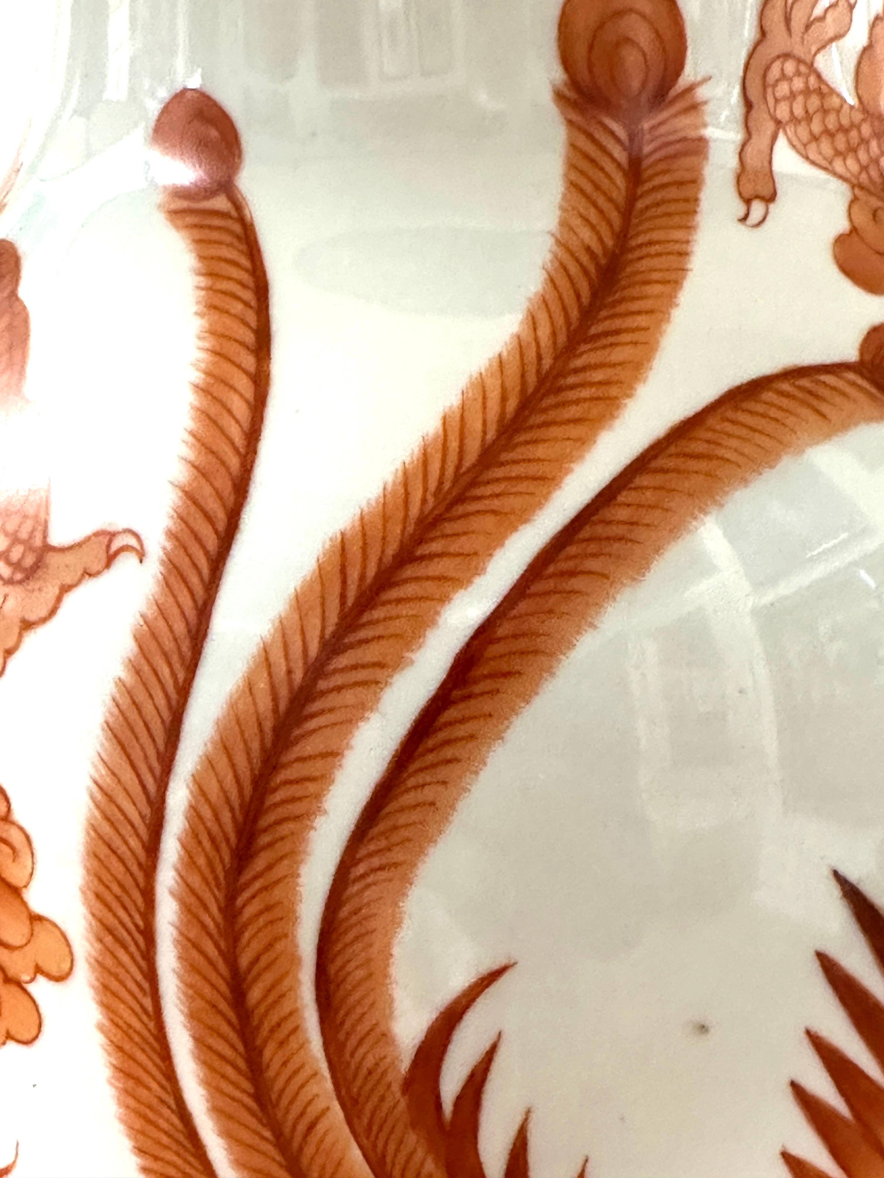 20th Century Dragon and Phoenix Motif Chinese Porcelain Lamps