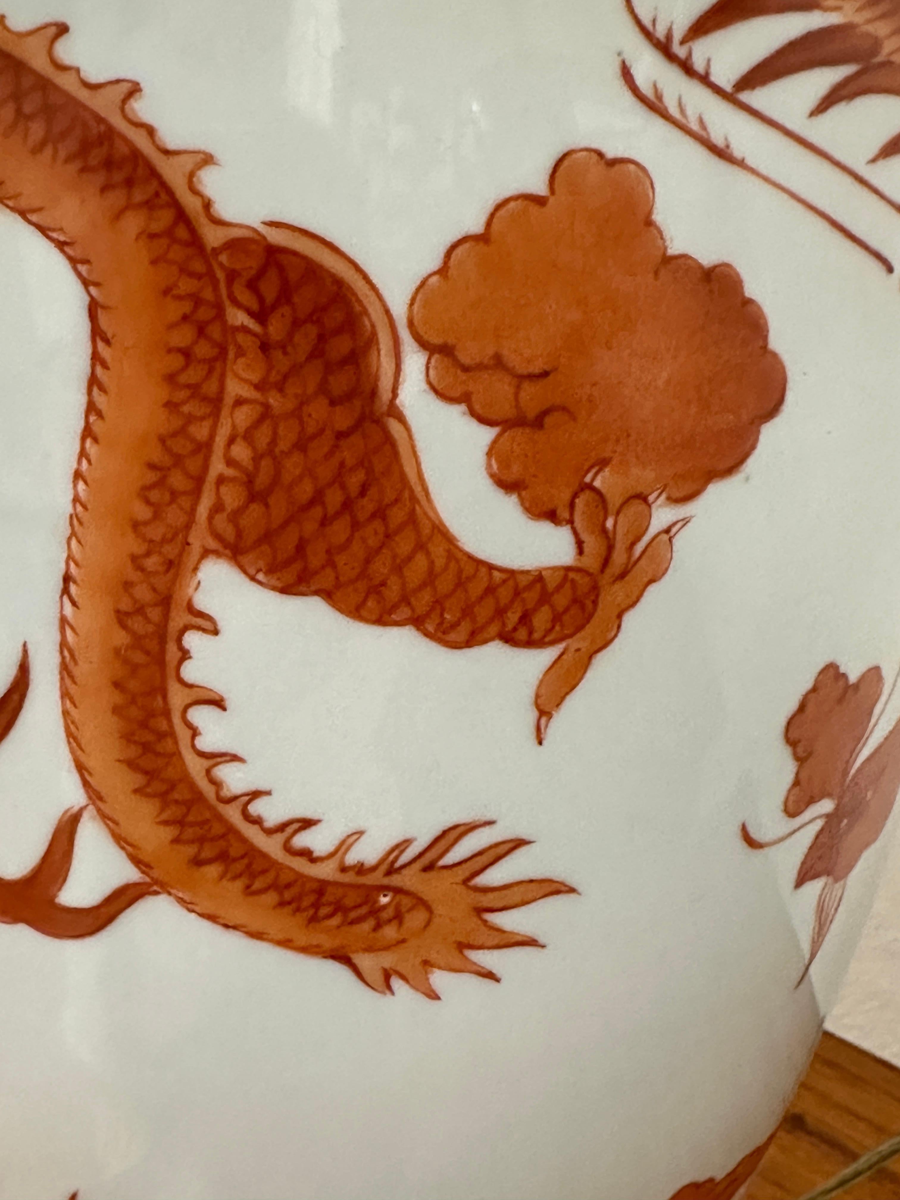 Lampes en porcelaine de Chine à motif de dragon et de Phoenix 1