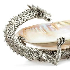 Dragon and Shell Cup in Silvered Finish