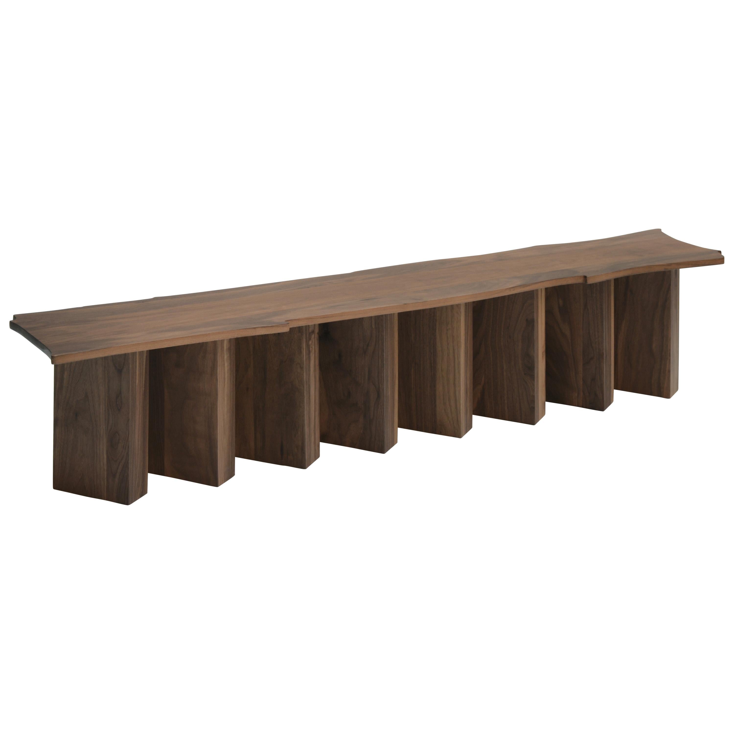 Dragon Bench Contemporary Bench in Black Walnut For Sale