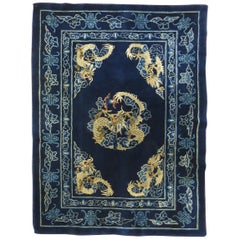 Tappeto cinese Dragon Blue, metà del XX secolo