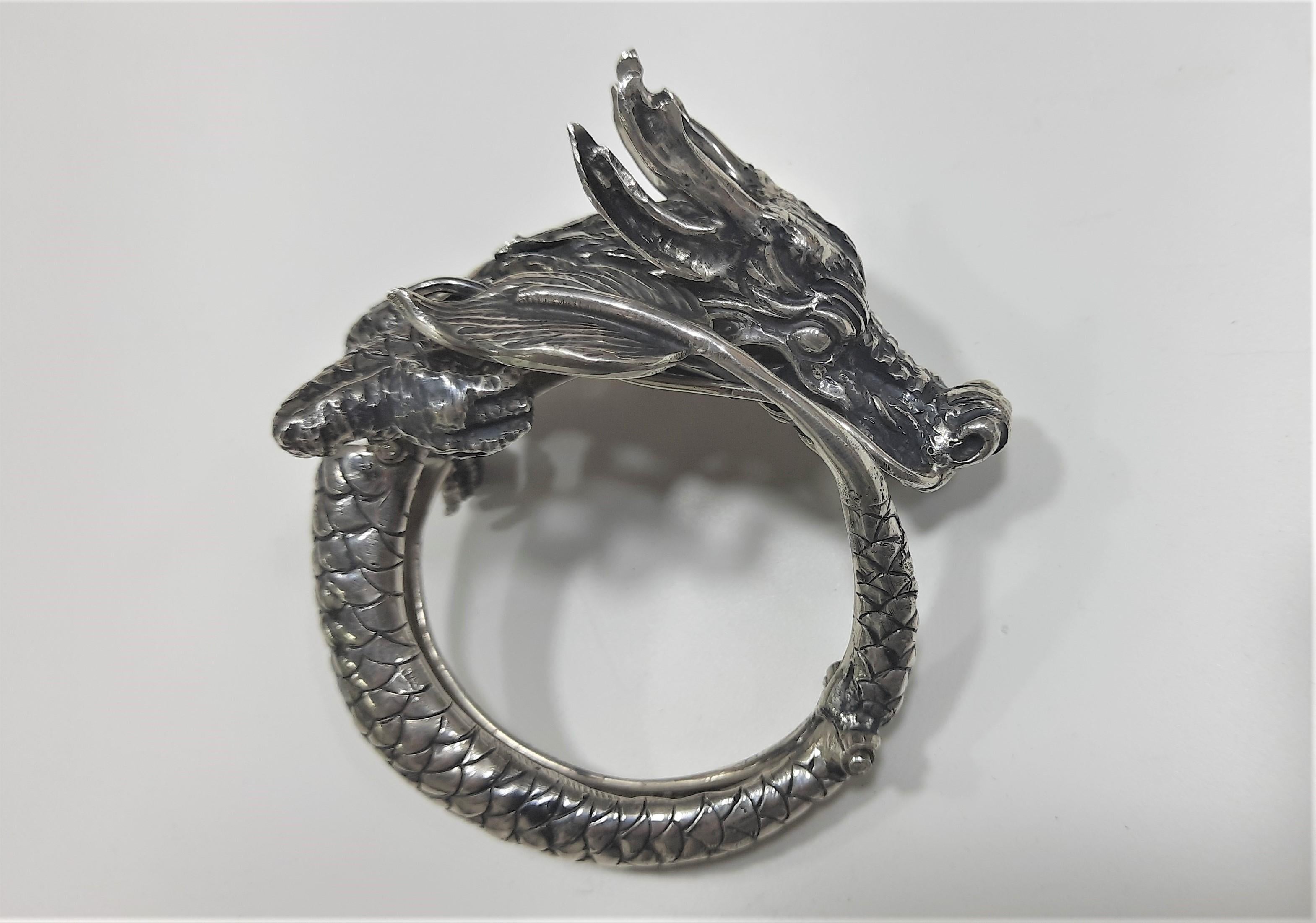 Dragon Bracelet, Sterling Silver, Handmade, Italy For Sale 7