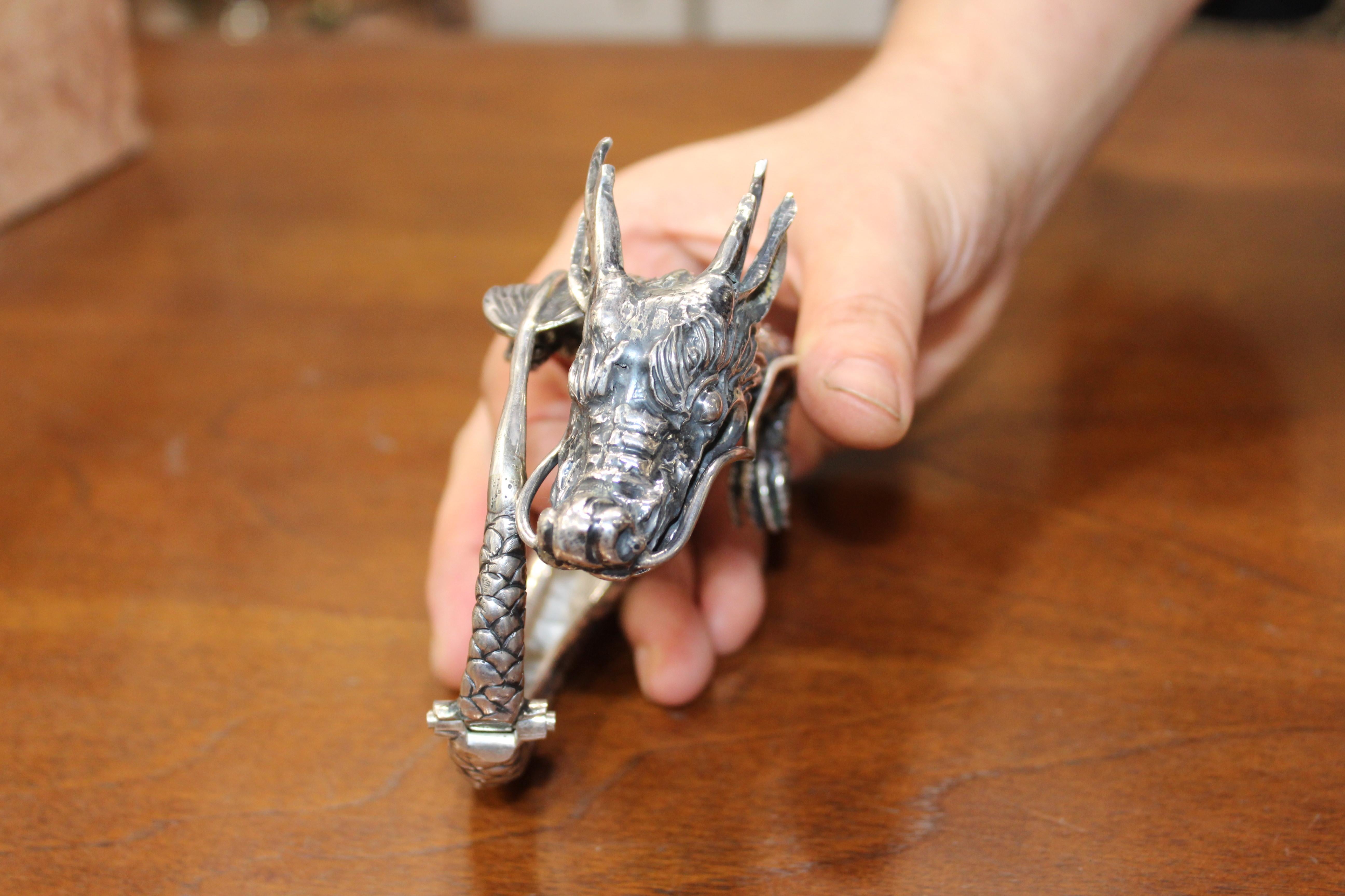Artiste Bracelet dragon, argent sterling, fait à la main, Italie en vente