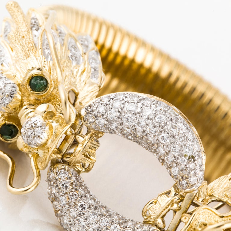 Dragon Bracelet with Diamonds and 18 Karat Yellow Gold at 1stDibs