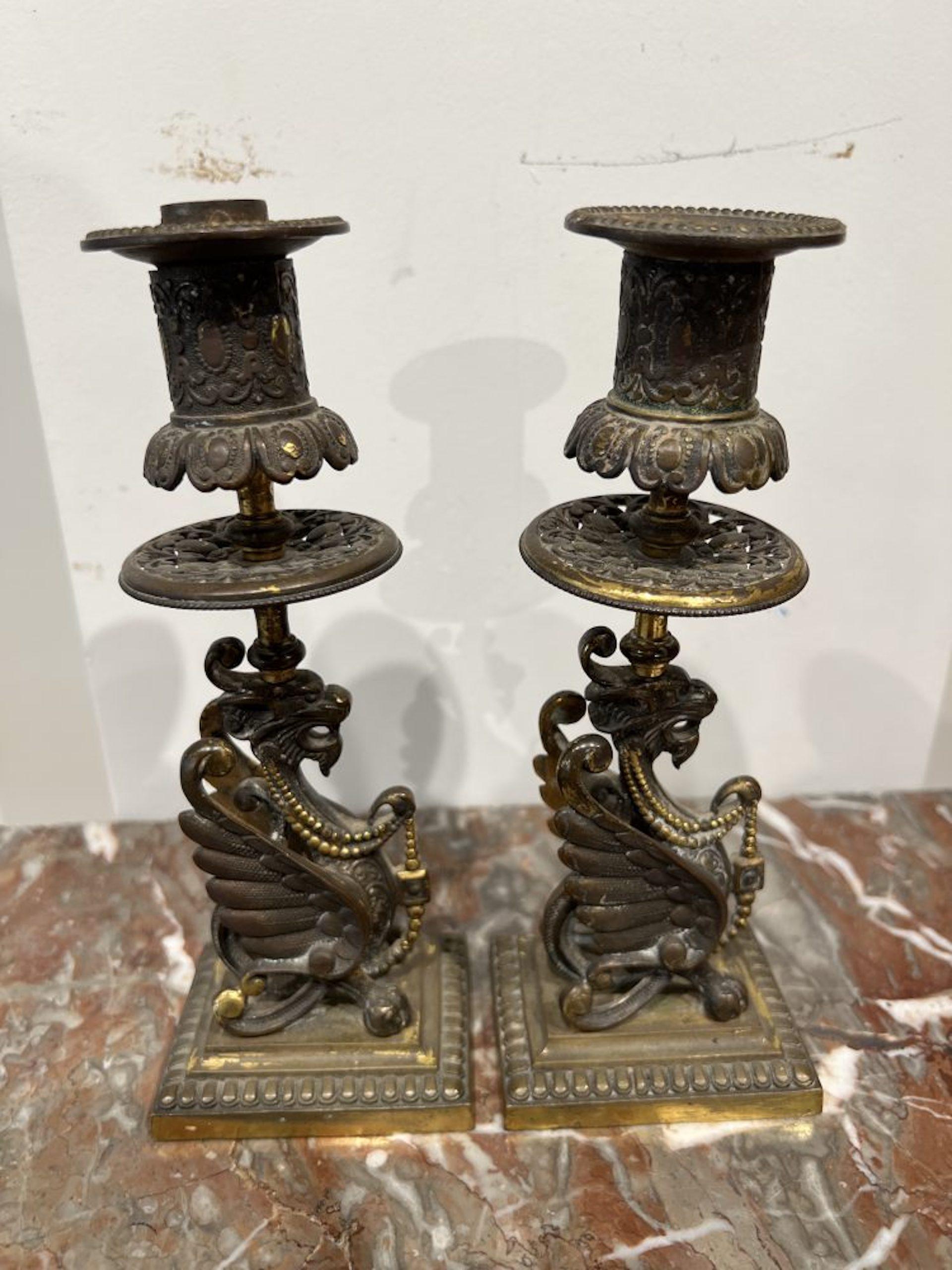 Bronze Dragon Candlesticks