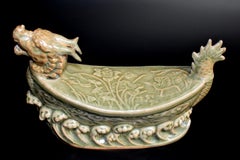 Dragon Ceramic Pillow Long Quan Kiln